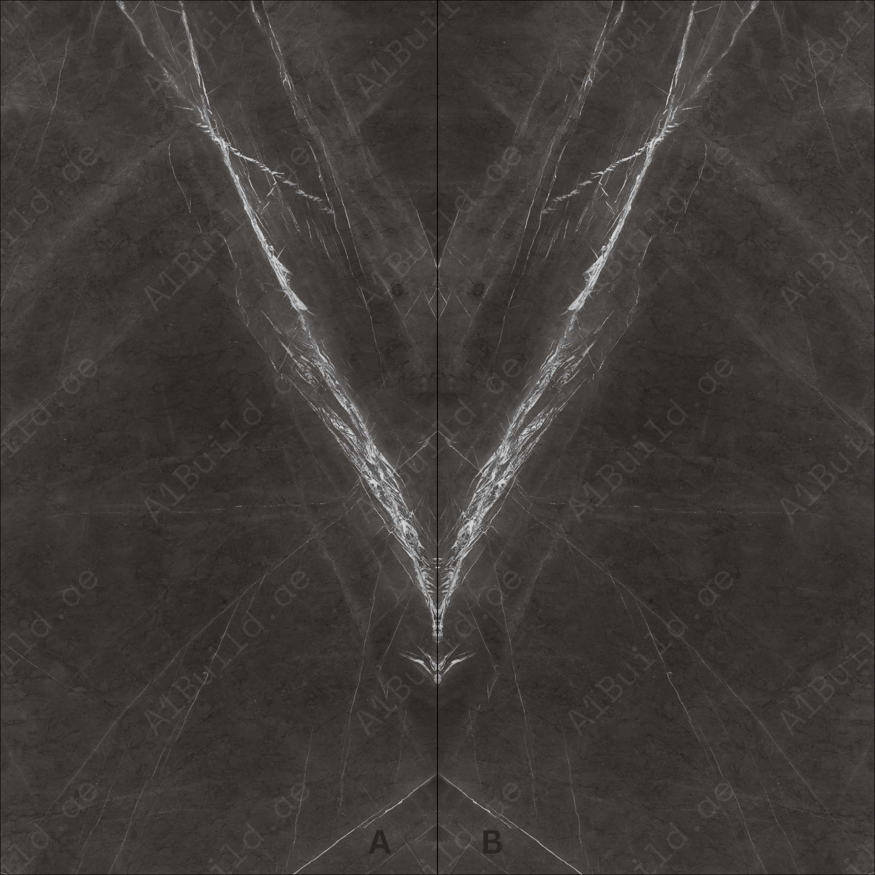 Marquin Grey High Gloss Book Match Porcelain Slabs | 120x240cm