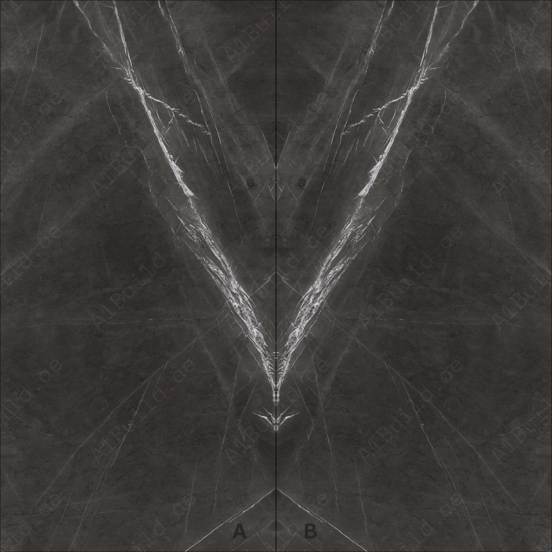 Marquin Grey High Gloss Book Match Porcelain Slabs | 120x240cm