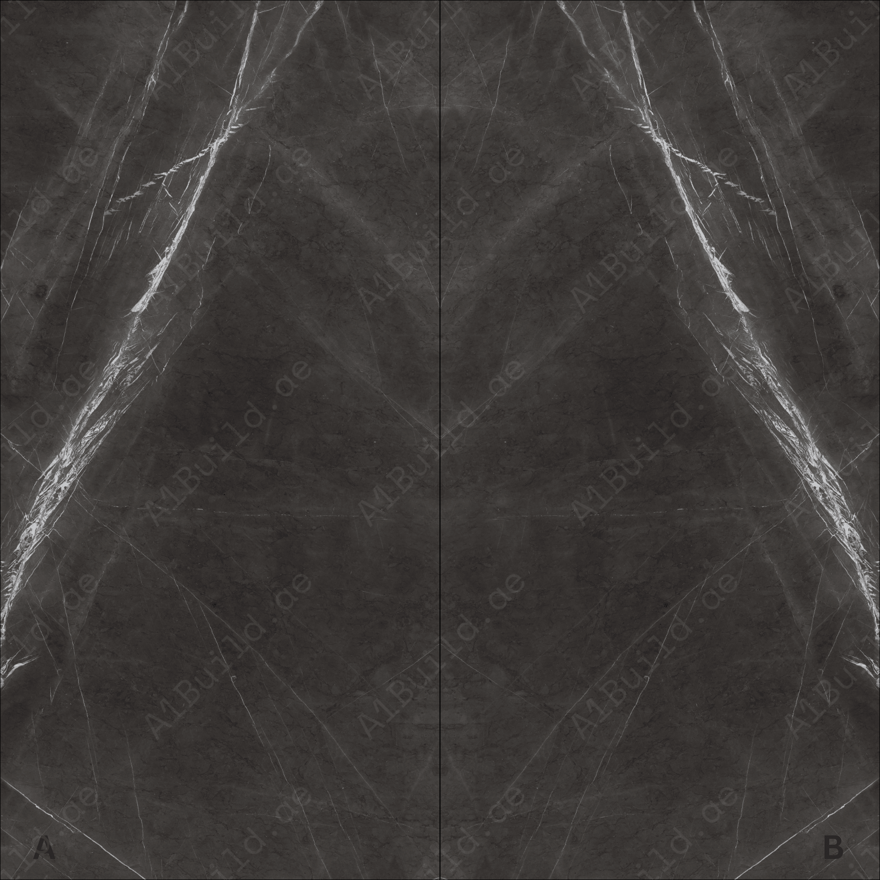 Marquin Grey High Gloss Book Match Porcelain Slabs | 120x240cm