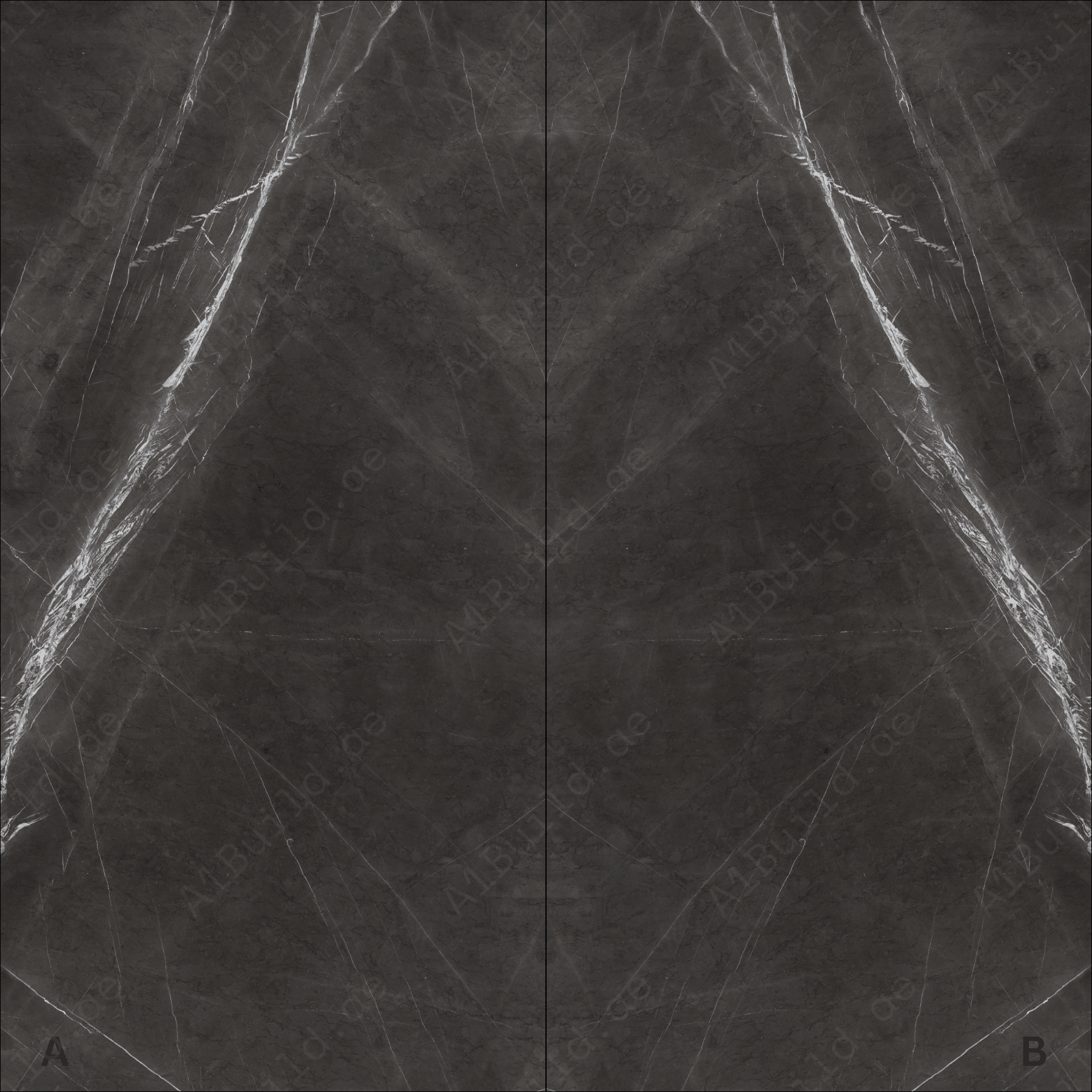 Marquin Grey High Gloss Book Match Porcelain Slabs | 120x240cm