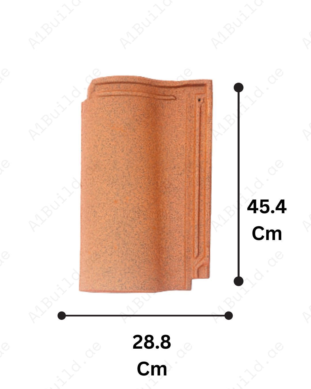 Madievo roof tile 45.4×28.8cm — traditional clay style, strong ceramic, straight bond fitting, long-lasting color stability.