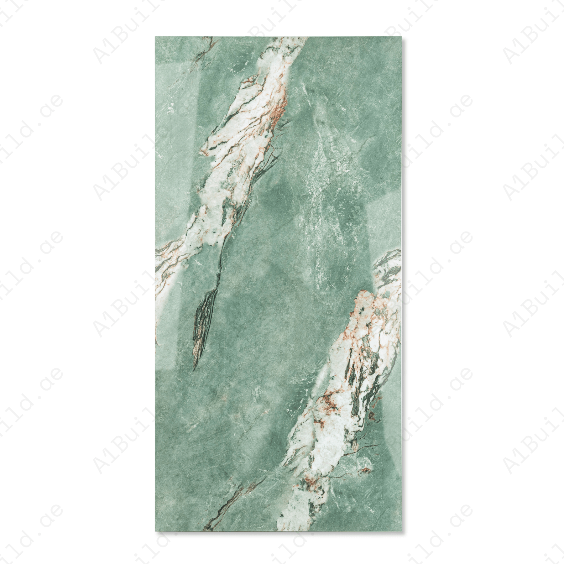 Malachite porcelain tile 60x120cm 9mm thickness, green marble look design, durable porcelain, ideal for luxury floors and feature walls.