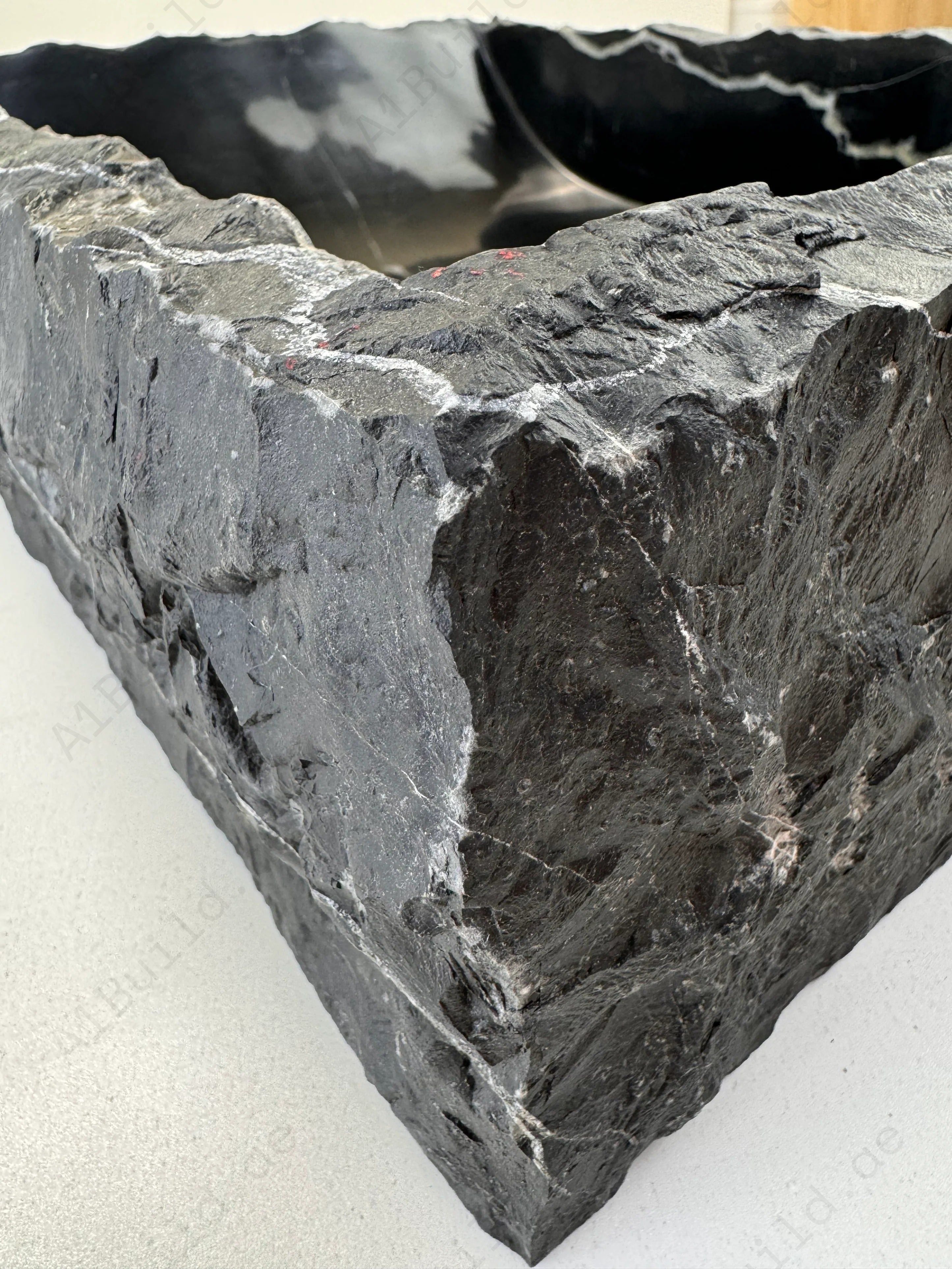 Marble Muse Black Marble Rectangle Wash Basin - timeless elegance with durability, ideal for luxury bathrooms adding a refined natural touch to any interior.