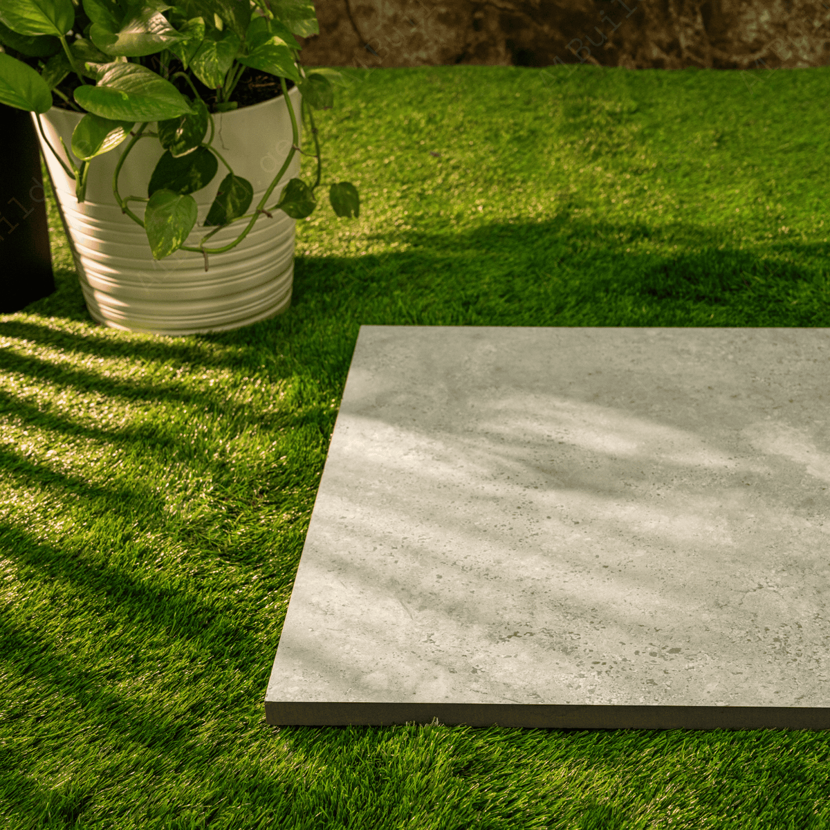 Marina Bianco porcelain tile 60x120cm 20mm thickness, white stone look design, durable porcelain tile for indoor and outdoor floors.