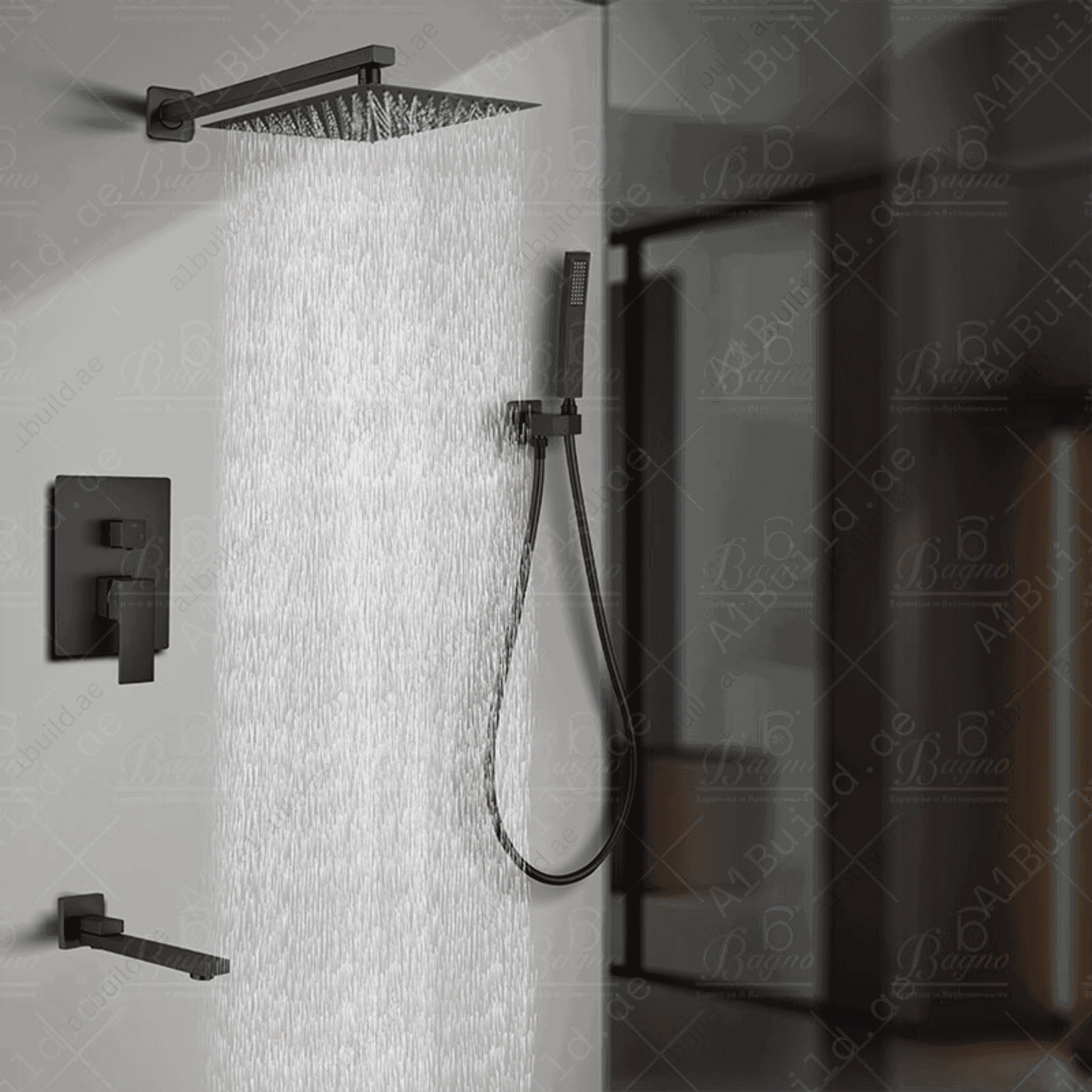 MattBlackBrassShowerSystemModernandDurable