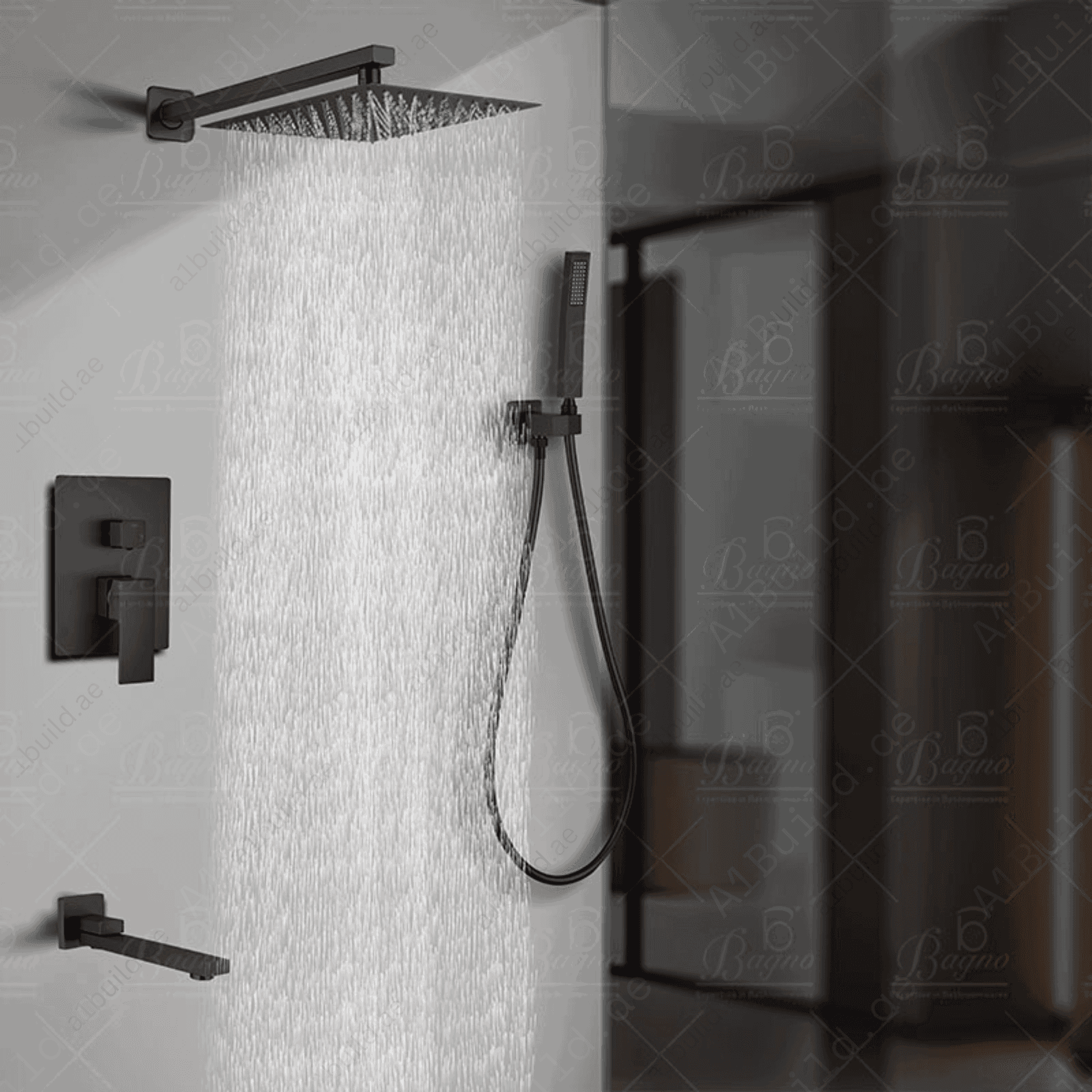MattBlackBrassShowerSystemModernandDurable