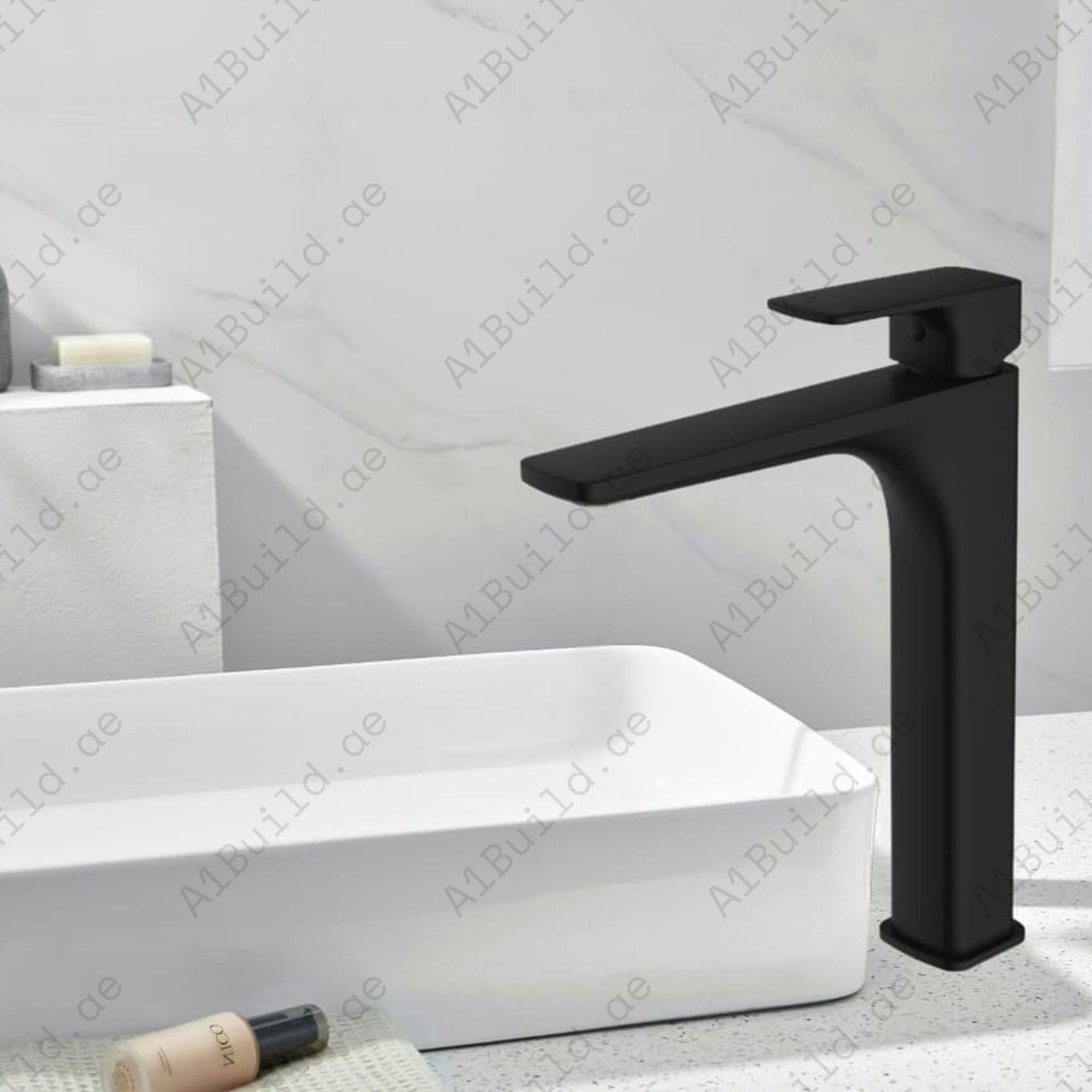 Matte Black Single Lever Basin Mixer – PUW-Free Minimalist Tap Design1