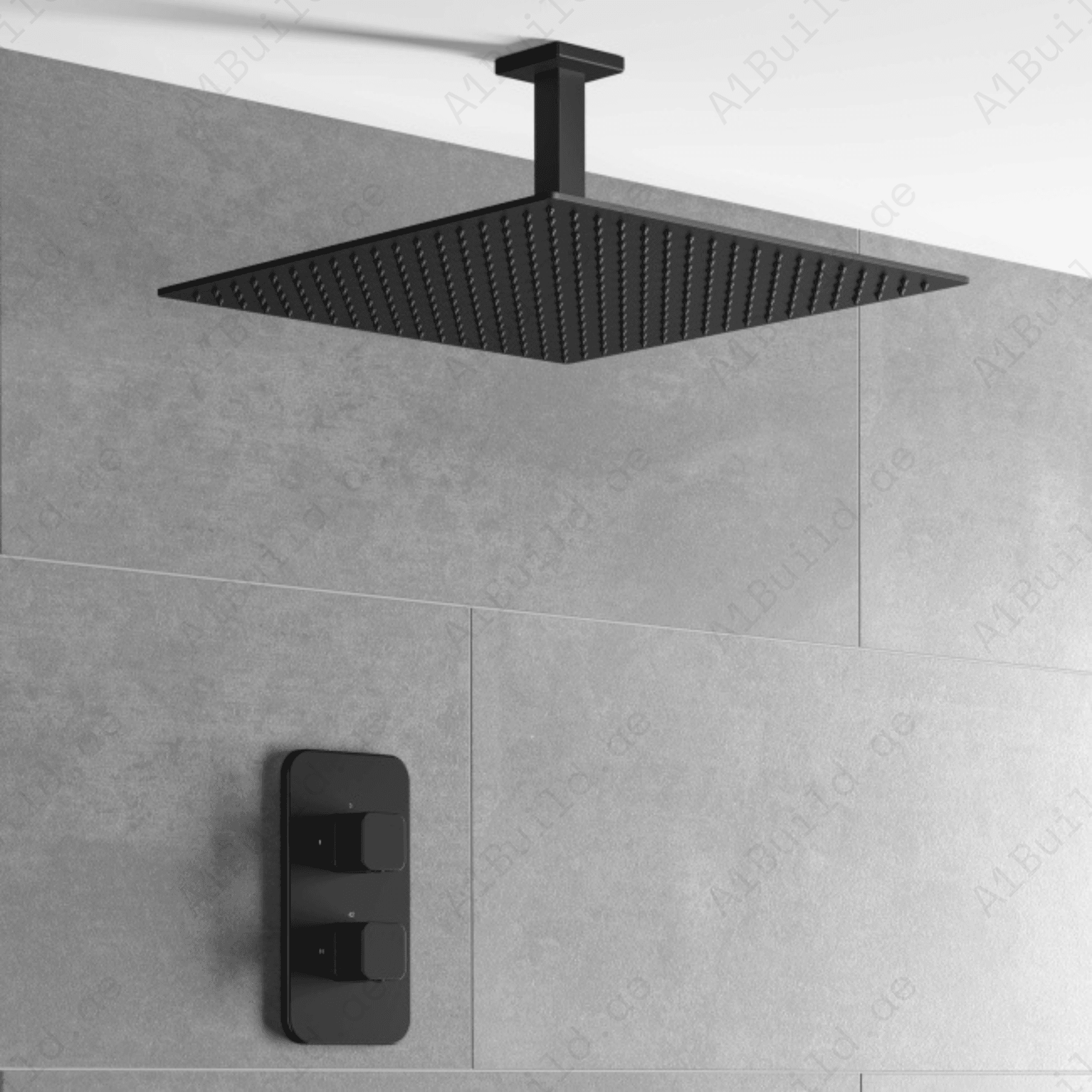 Matte Black mm Square Shower Head – Premium Stainless Steel, Made in Germany by Hesanit