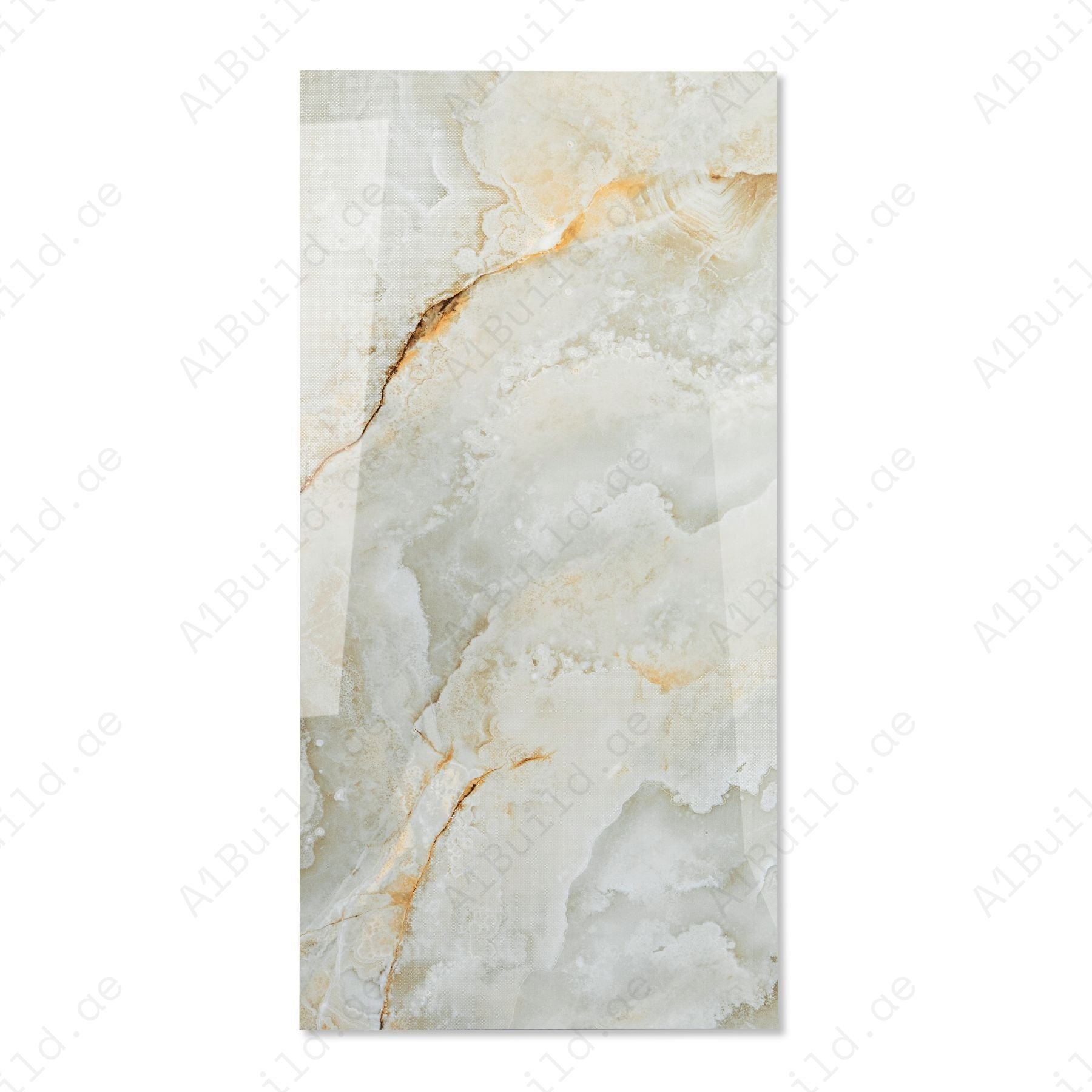 Misty Moss glossy stone look porcelain tile 60x120cm with 9mm thickness features soft earthy tones, polished surface, and durable performance for interiors.