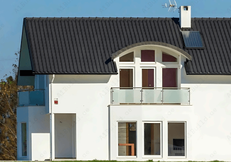 Modern Galena Grey 45.1×27.3 cm roof tile with matte ceramic finish. Durable, weatherproof, & easy installation. Ideal for contemporary homes.