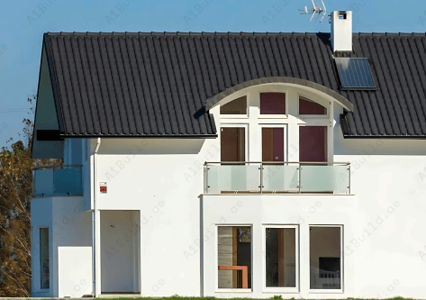 Modern Galena Grey 45.1×27.3 cm roof tile with matte ceramic finish. Durable, weatherproof, & easy installation. Ideal for contemporary homes.