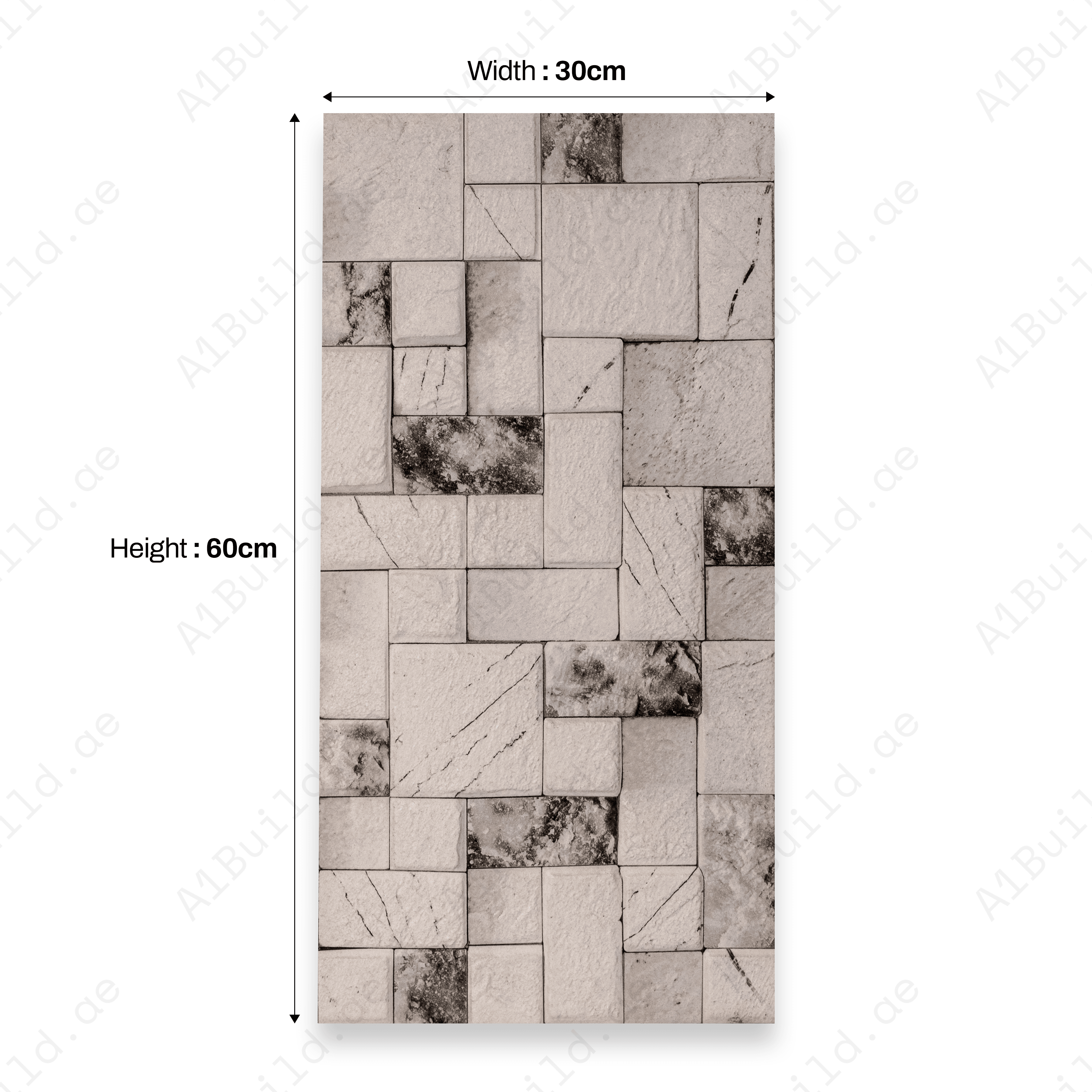 Monaco 03 30x60cm porcelain tile with 09mm thickness. Stone-look design, durable and elegant for modern walls and floors.