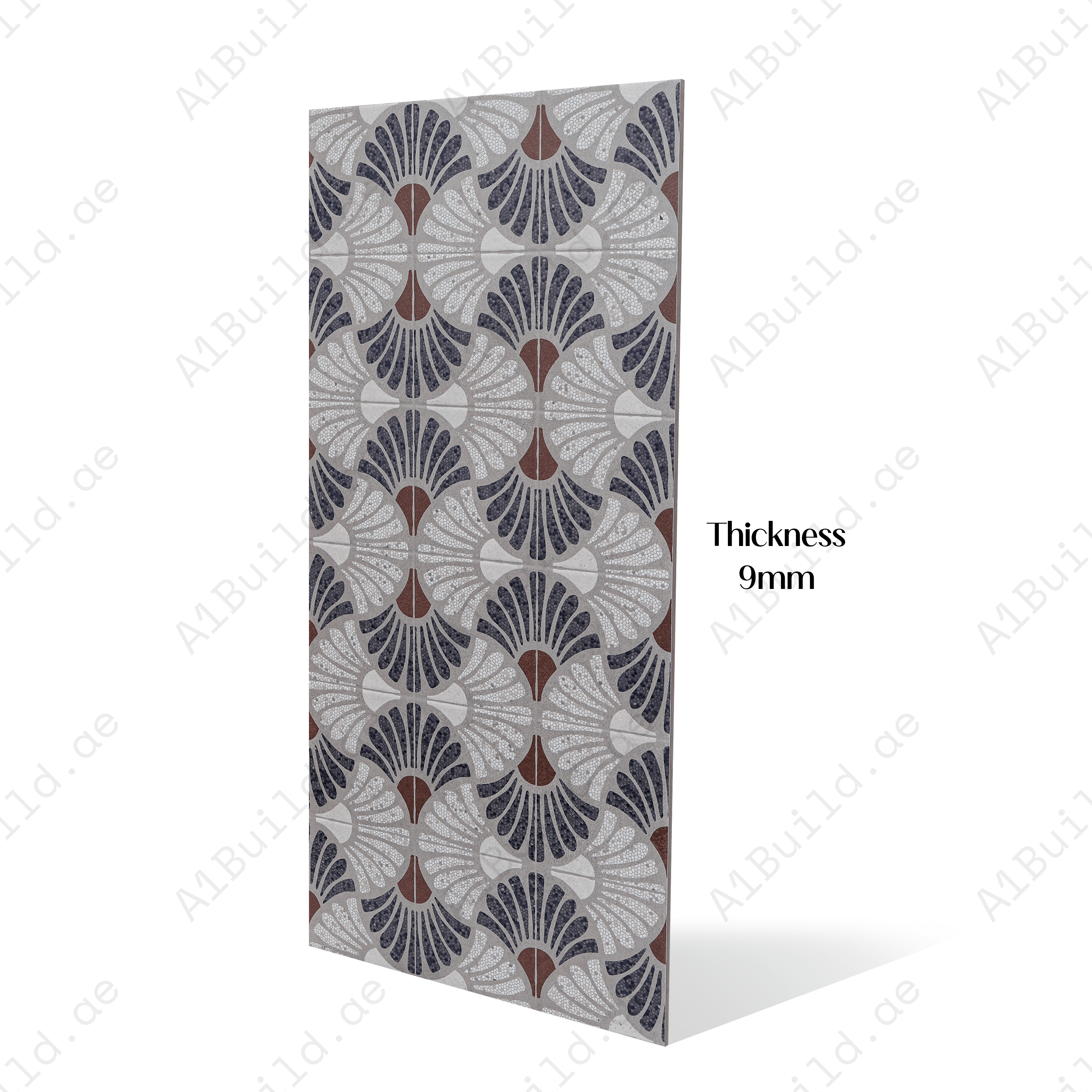 Mosaican Grey Porcelain Tile 60x120cm with Glitter on Matt finish. Premium 9mm thickness, stylish and durable. Ideal for walls and floors.