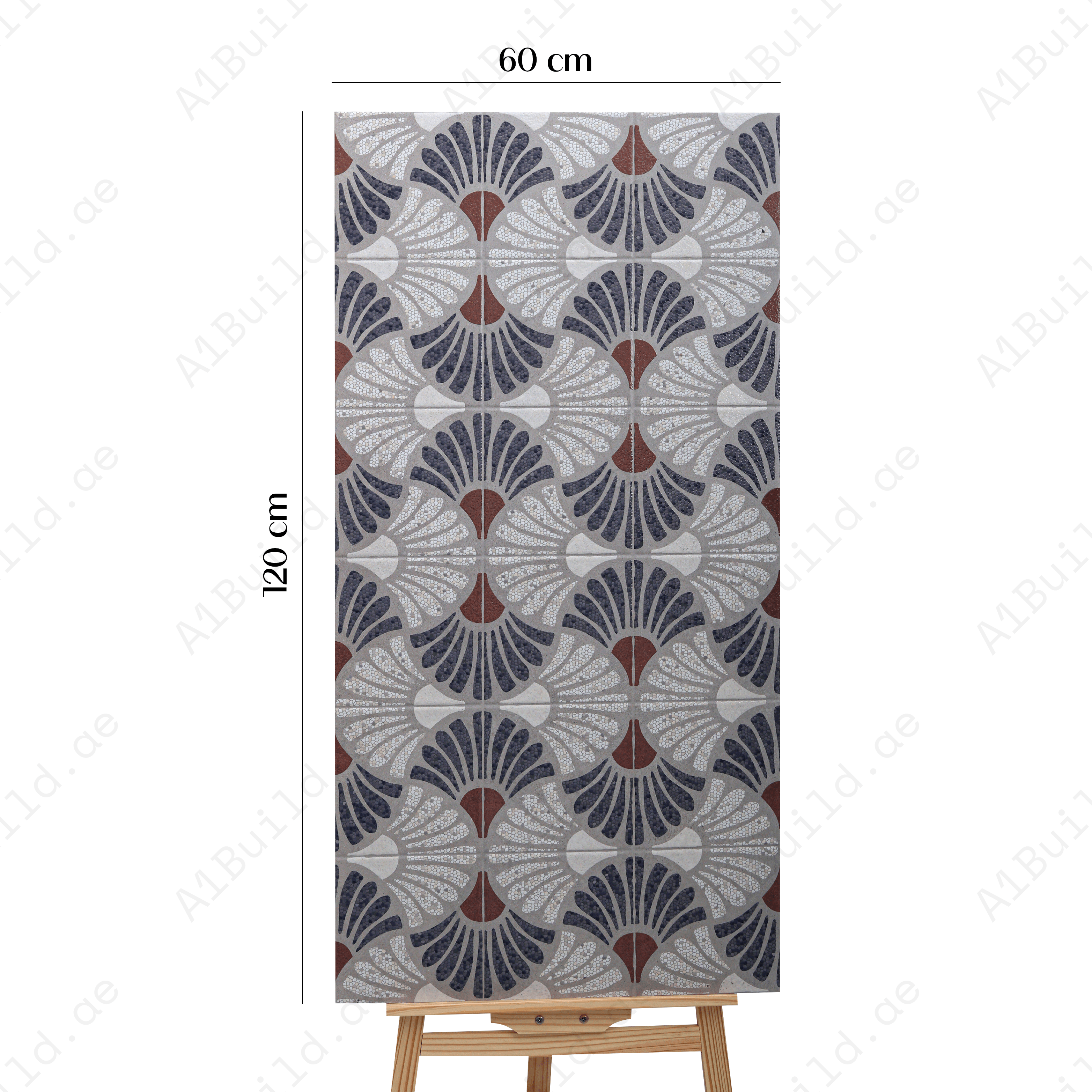 Mosaican Grey Porcelain Tile 60x120cm with Glitter on Matt finish. Premium 9mm thickness, stylish and durable. Ideal for walls