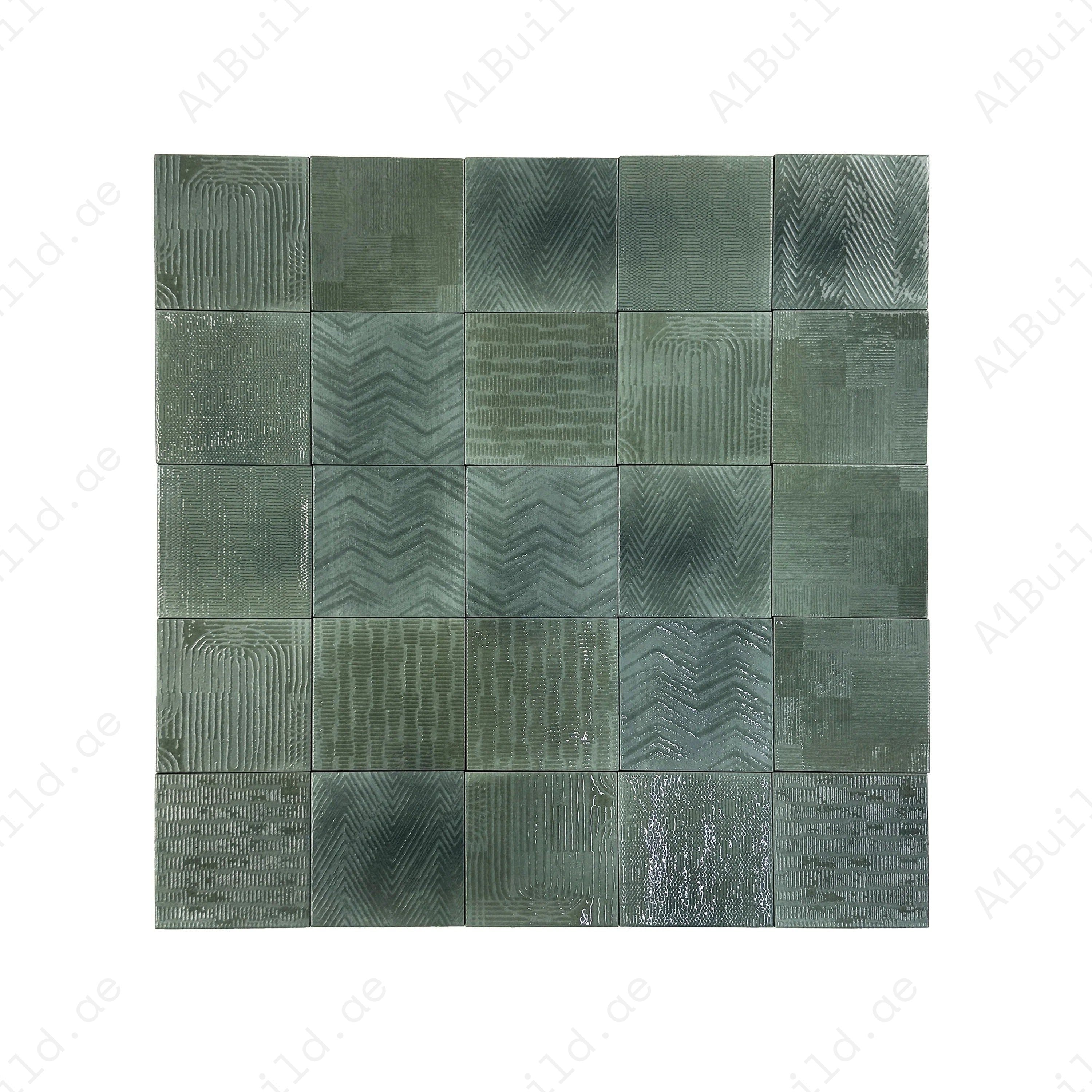 Moss green glossy porcelain subway tiles for walls & backsplashes. Durable, waterproof, scratch-resistant & easy to maintain. Perfect for modern interiors.