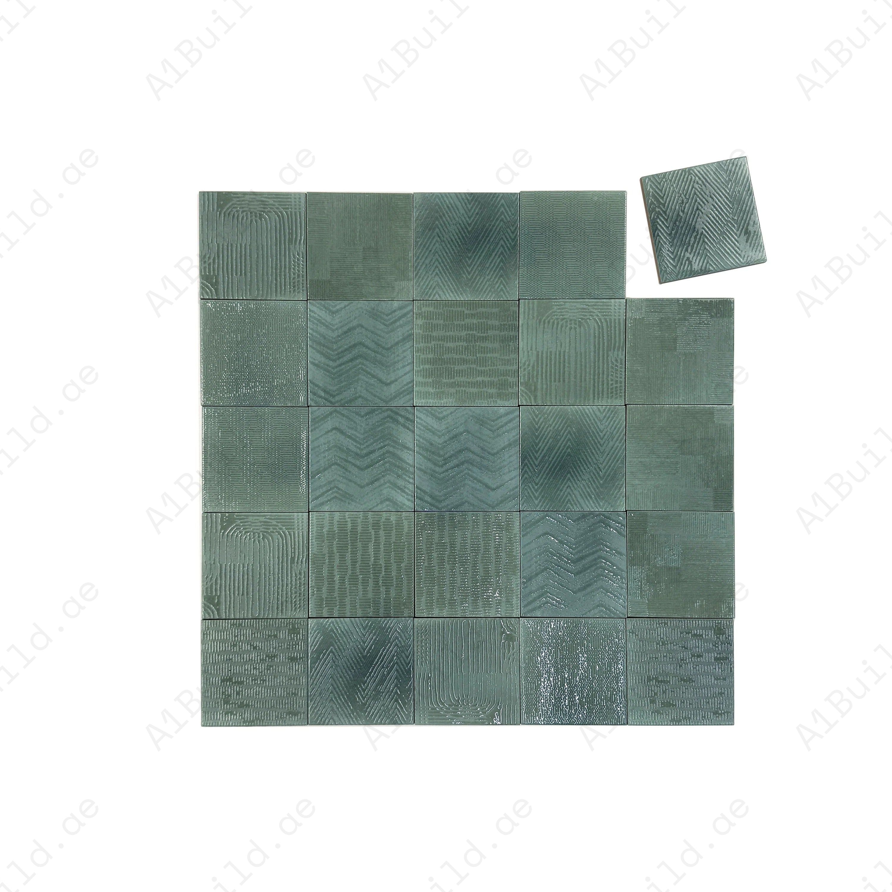 Moss green glossy porcelain subway tiles for walls & backsplashes. Durable, waterproof, scratch-resistant & easy to maintain. Perfect for modern interiors.