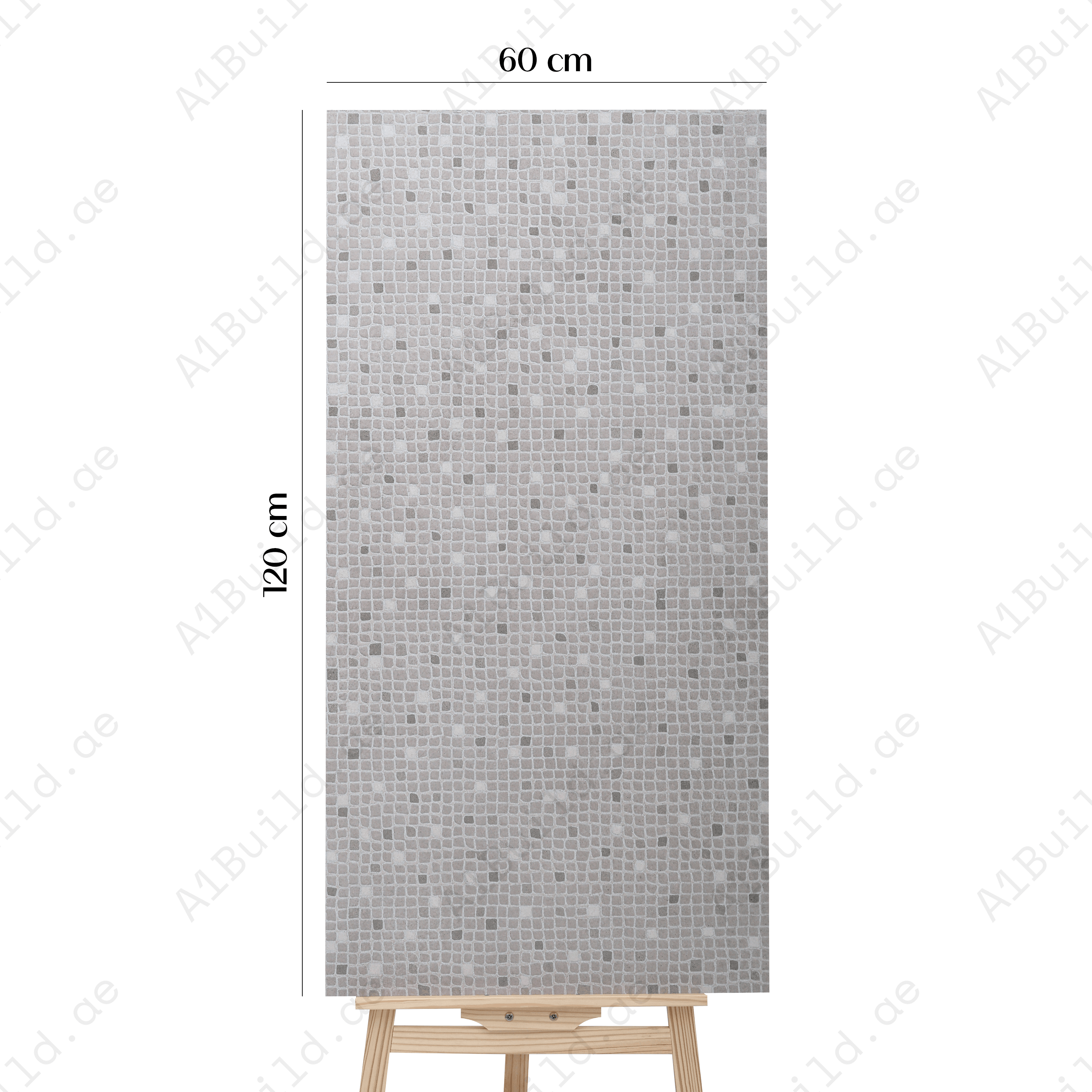 Motif Grey Porcelain Tile 60x120cm with Crafttech finish. Durable 9mm thick tile for walls and floors. Stylish, modern, and easy to take care.