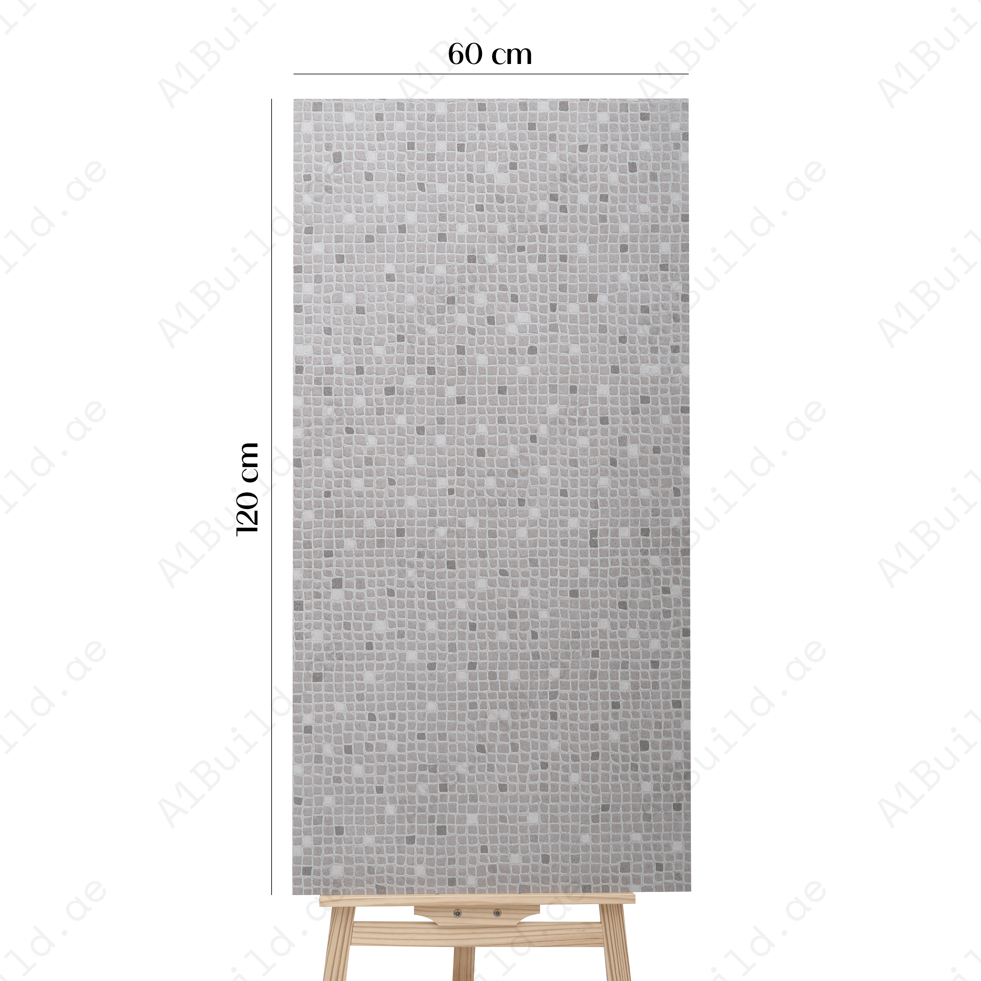 Motif Grey Porcelain Tile 60x120cm with Crafttech finish. Durable 9mm thick tile for walls and floors. Stylish, modern, and easy to take care.