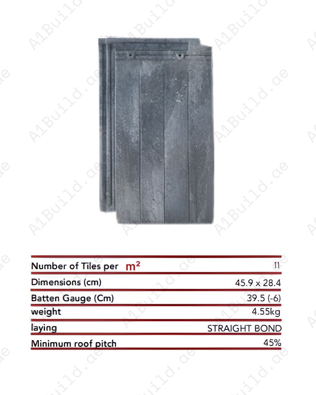 Natura Greyline roof tile 45.4×28.4 cm — modern grey texture with durable ceramic strength and efficient installation performance.