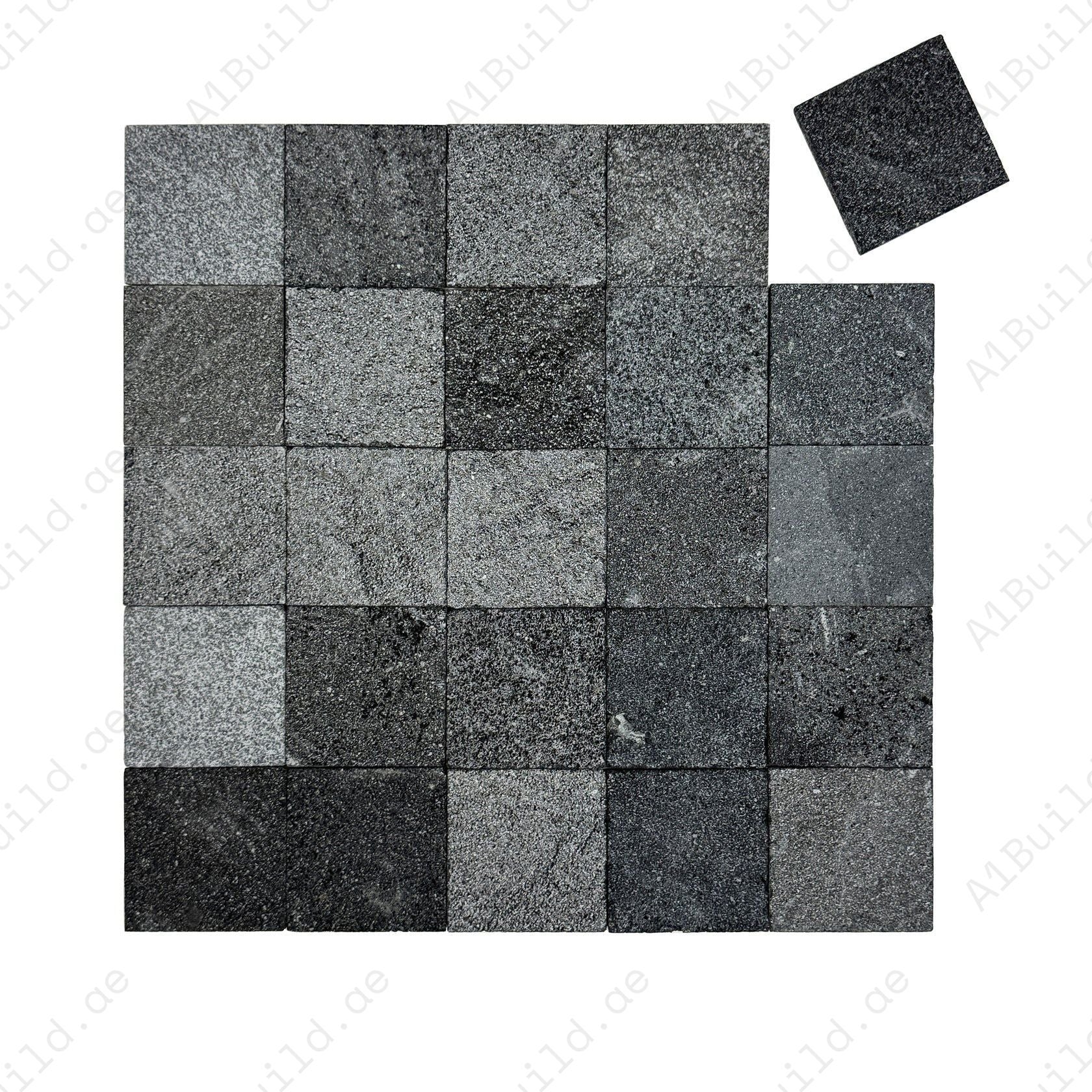 Natural Sukabumi black lava stone tiles for pools & spas. Durable, slip-resistant & eco-friendly. Perfect for luxury water features & outdoor designs.