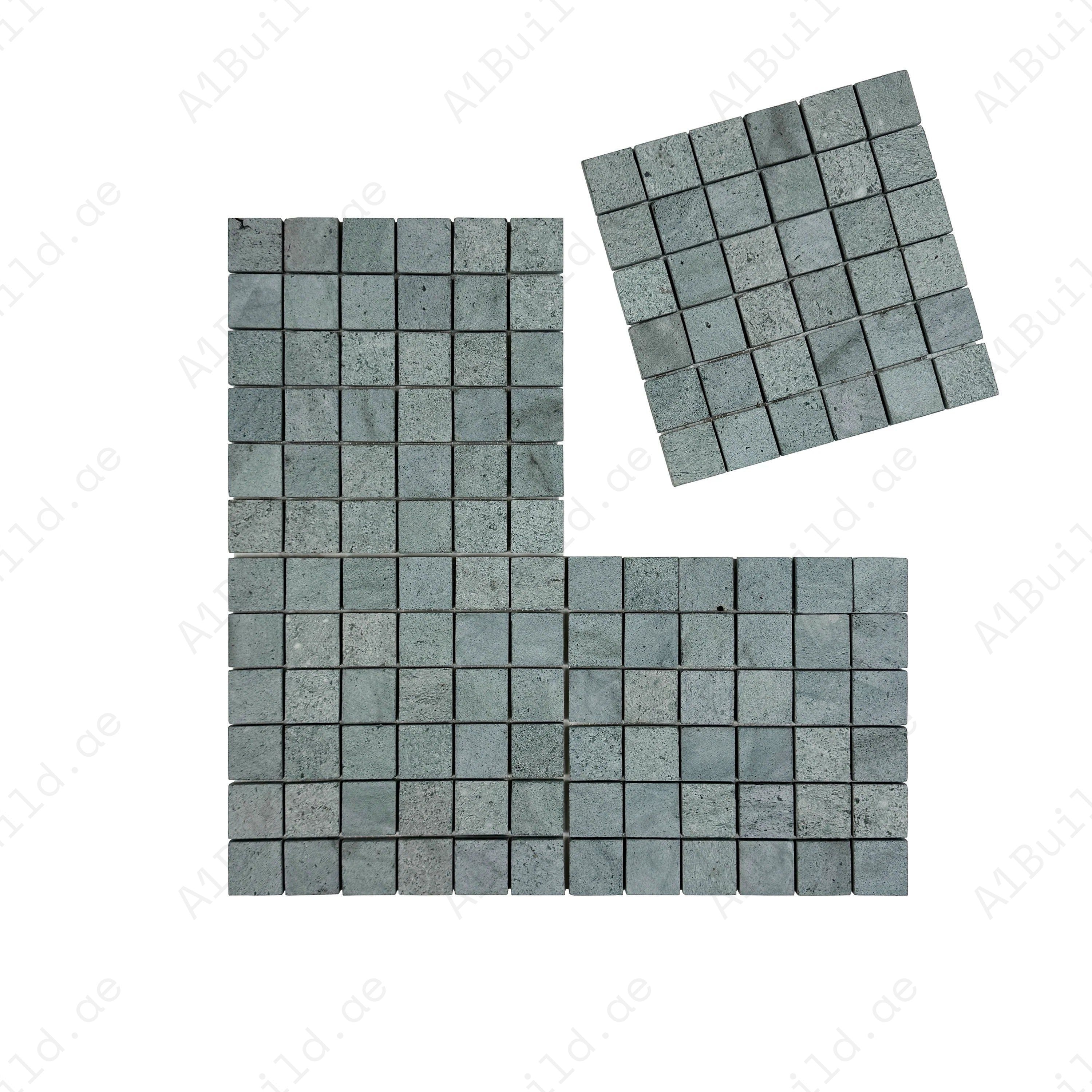 Natural Sukabumi green stone mosaic tiles for pools, spas & water walls. Slip-resistant, durable & eco-friendly. Ideal for luxury outdoor & indoor designs.