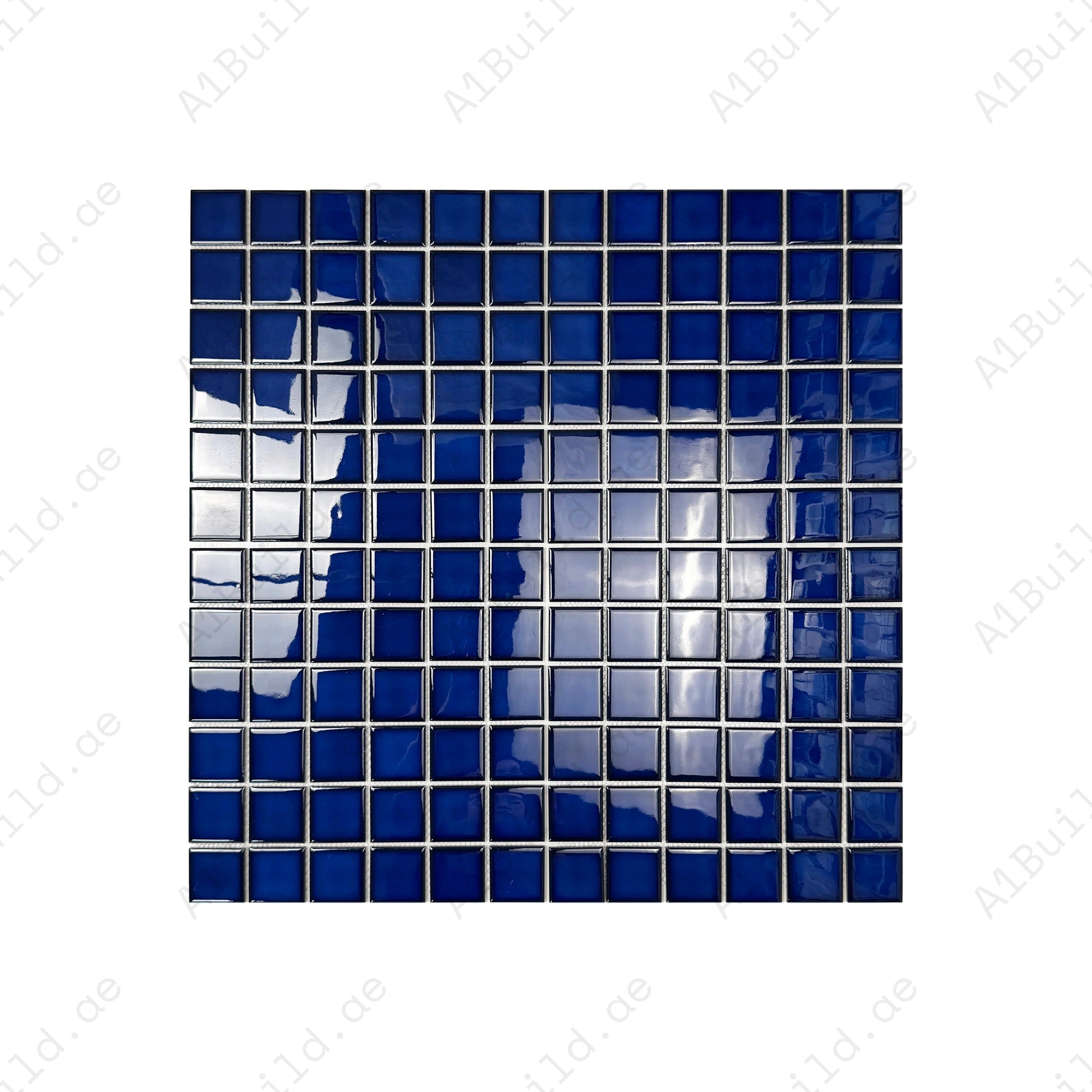 Navy Blue Plain crystalline glazed porcelain mosaic for pools, spas & walls. Durable, slip-resistant, waterproof & eco-friendly for Dubai luxury projects.