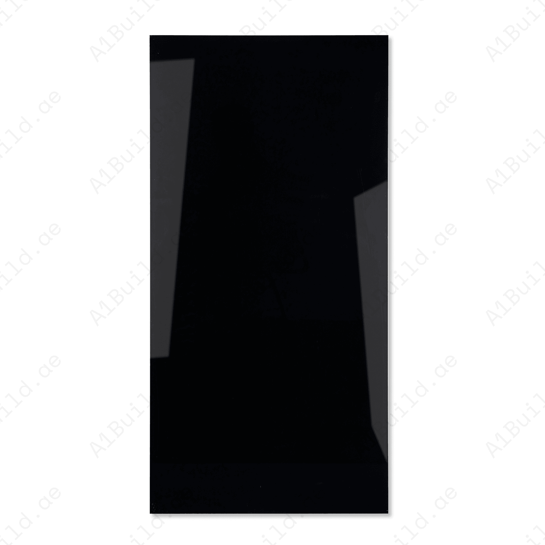 Obsidian Black porcelain tile 60x120cm 9mm thickness, solid black modern design, durable porcelain, ideal for luxury floors and walls.