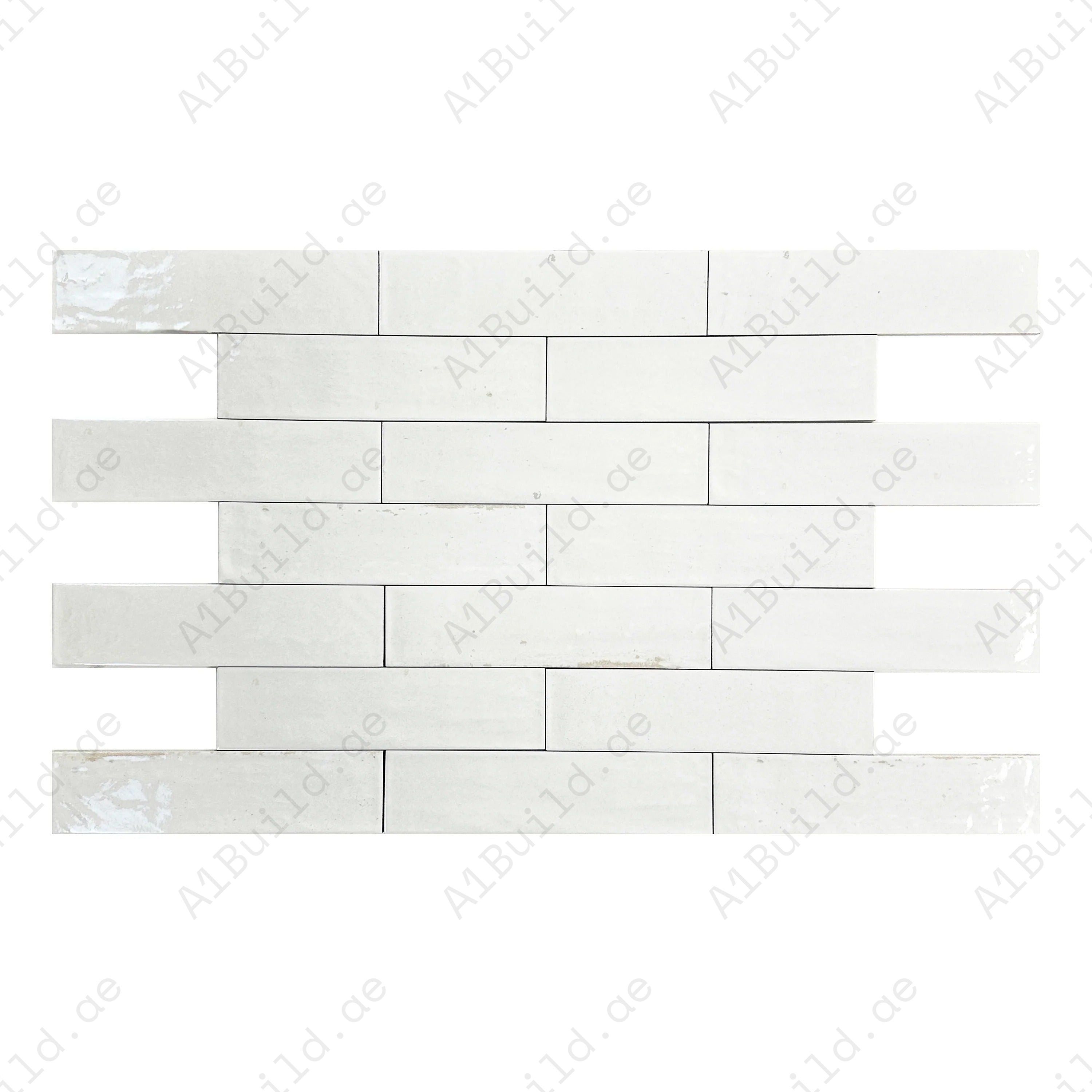 Off White Glossy Porcelain Spectrum Tile. Durable, waterproof, and scratch-resistant for indoor & outdoor walls, floors, kitchens, and high-traffic areas.