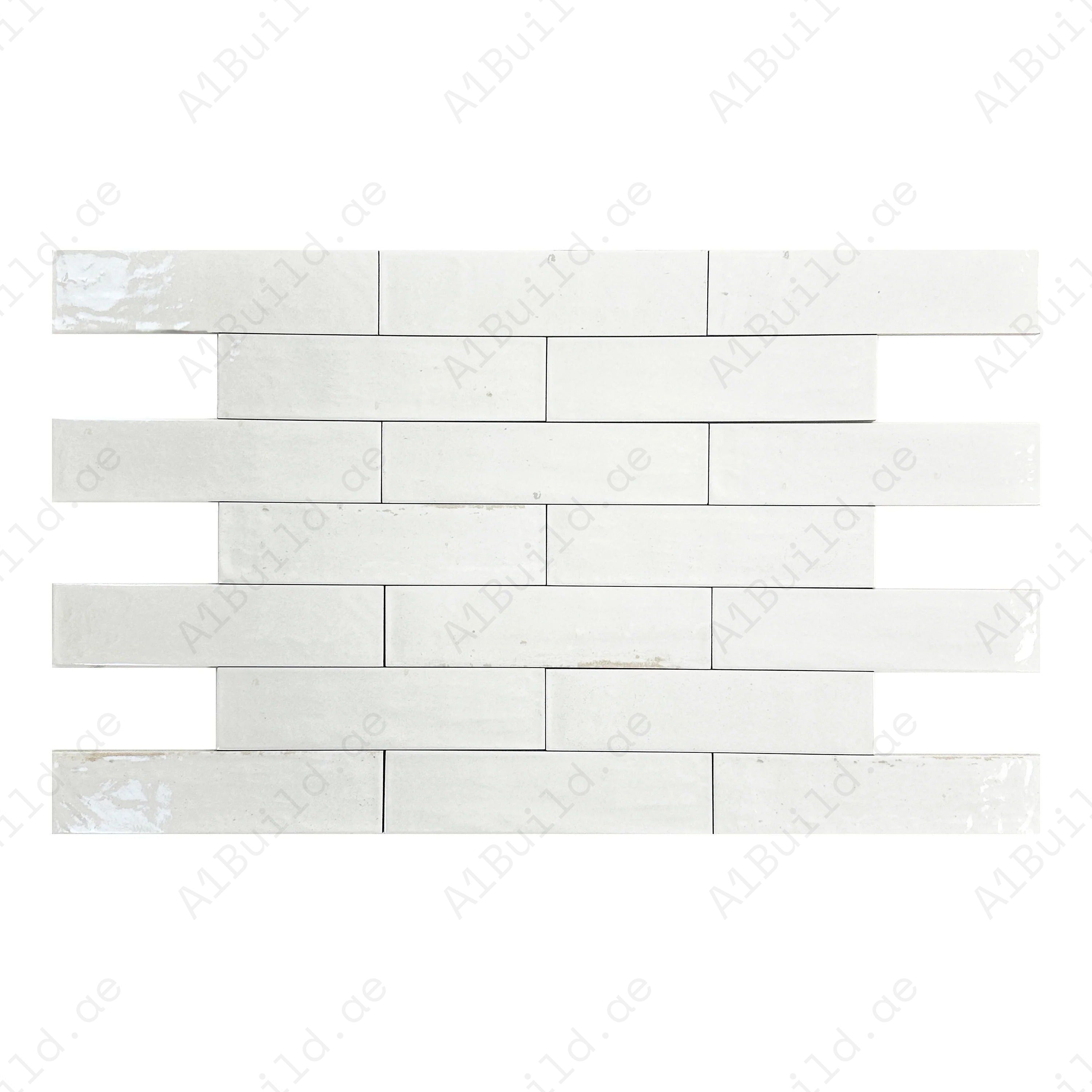 Off White Glossy Porcelain Spectrum Tile. Durable, waterproof, and scratch-resistant for indoor & outdoor walls, floors, kitchens, and high-traffic areas.