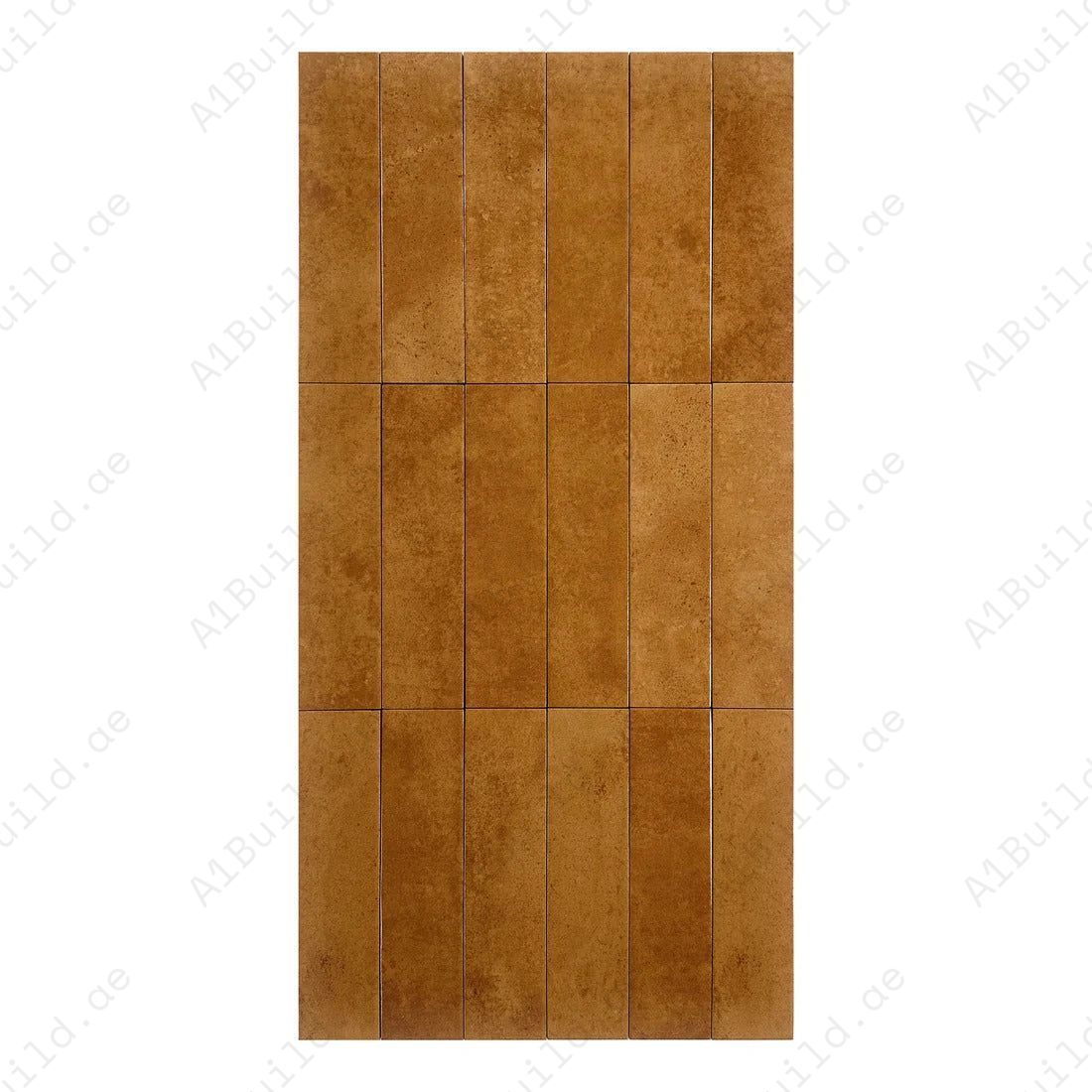 Orange Glossy Porcelain Tile 75×300mm, 44pcs/box (1 sqm), 20kg. Durable, stylish, and versatile for walls, backsplashes, bathrooms & modern interiors.