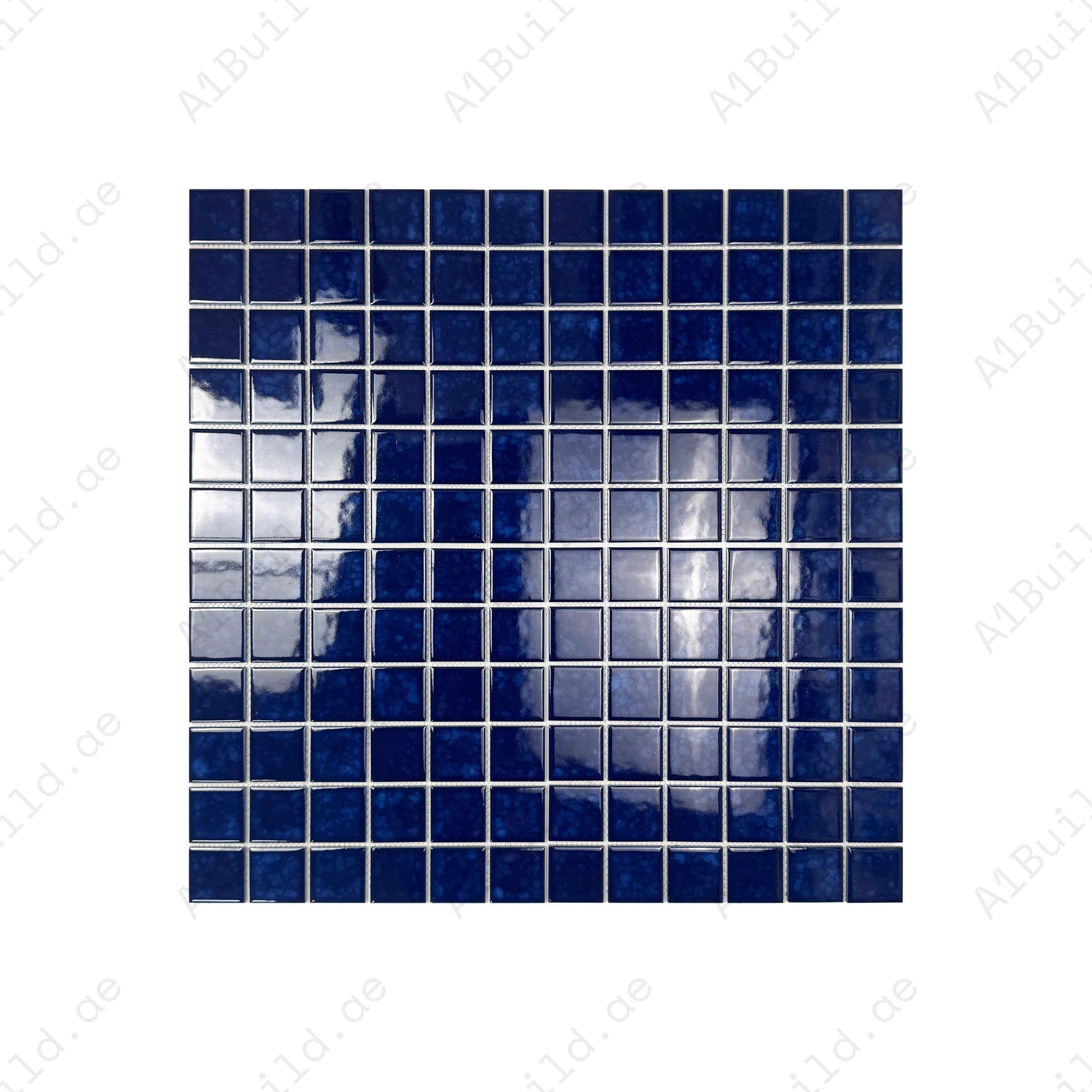 Oriental Blue Iced Flower crystalline glazed porcelain mosaic for pools, spas & walls. Durable, slip-resistant, waterproof & eco-friendly for Dubai projects.