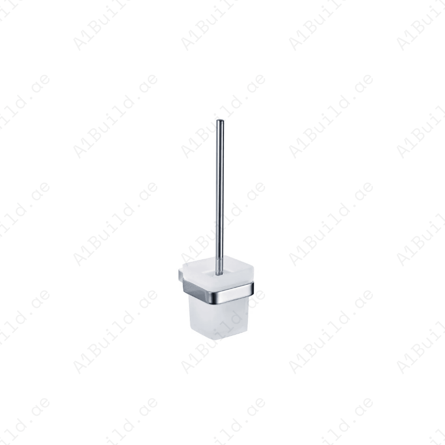 PACIFIC Chrome Toilet Brush Holder with Glass Container