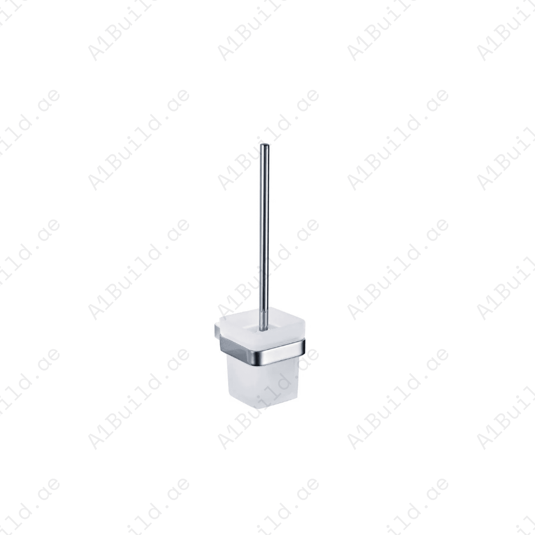 PACIFIC Chrome Toilet Brush Holder with Glass Container