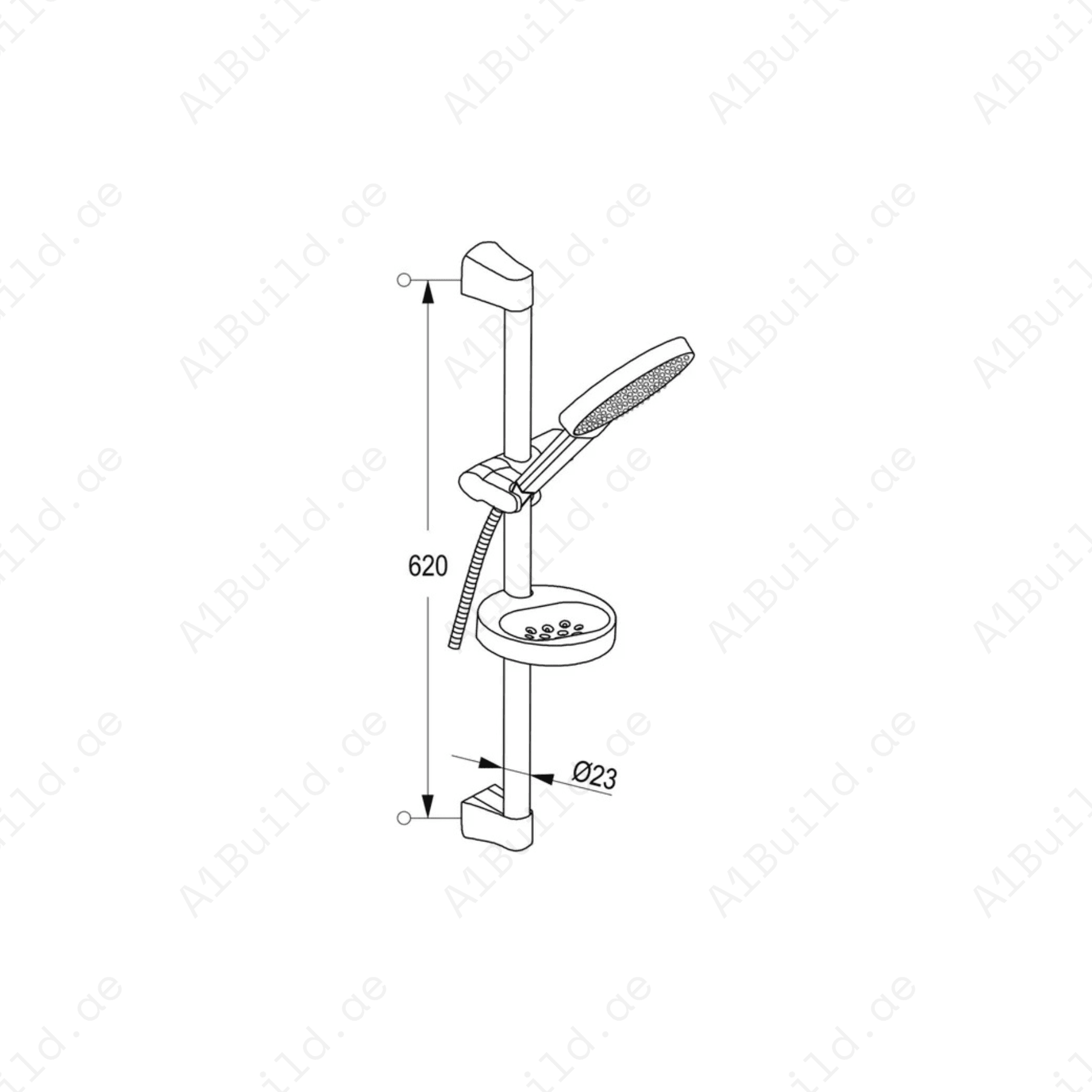 PASSION Shower Set Chrome with Adjustable Hand Shower and Cleaning System