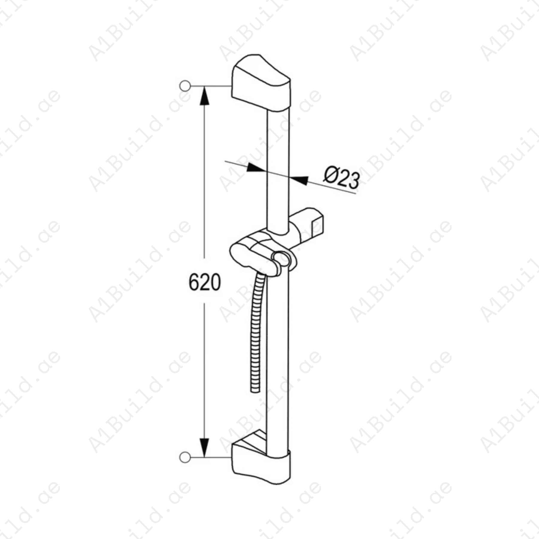 PASSIONWallRail_ChromeFinish_AdjustableSlider_ShowerHose_3
