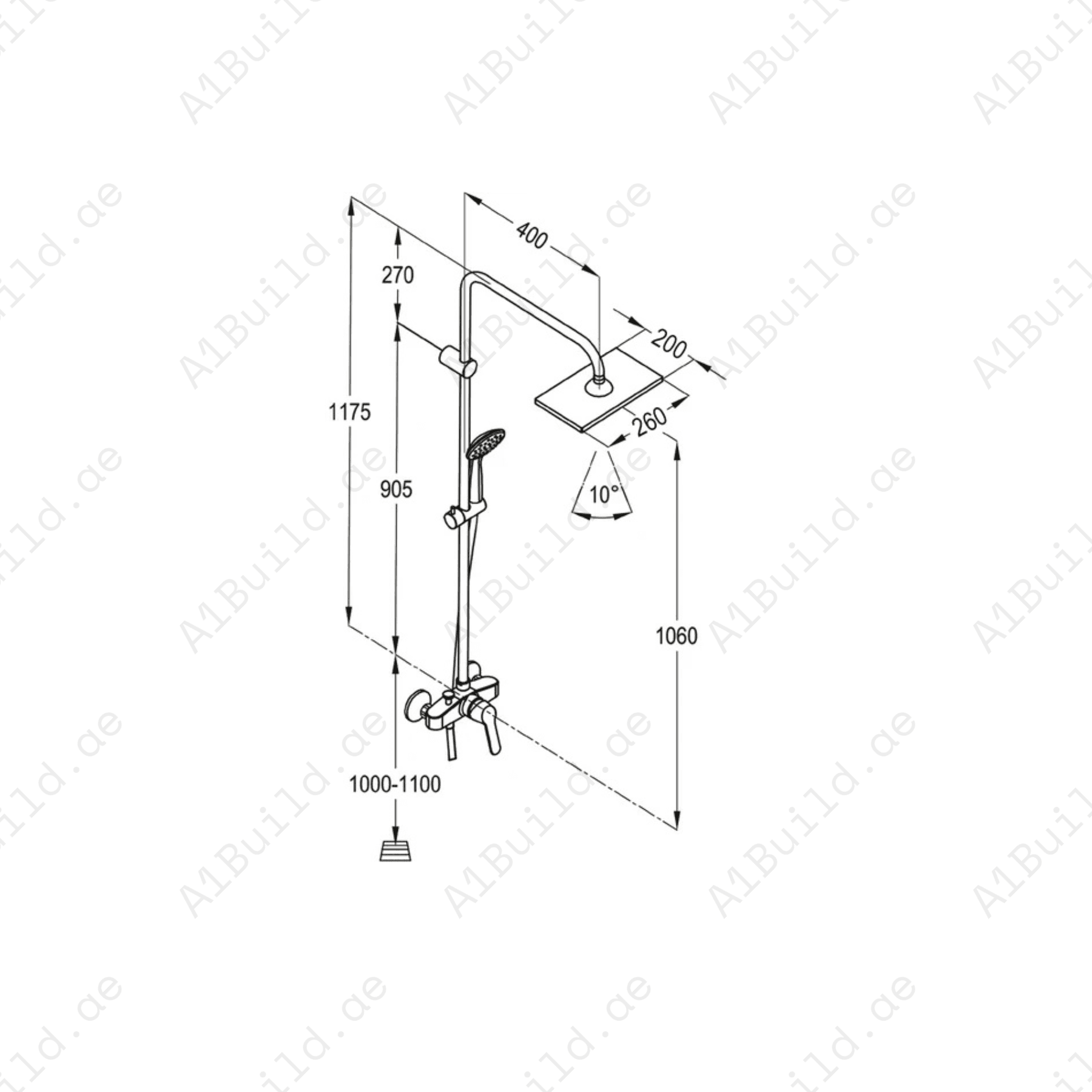 PEAK Single Lever Bath and Shower Mixer | Chrome Finish with Flow Regulator