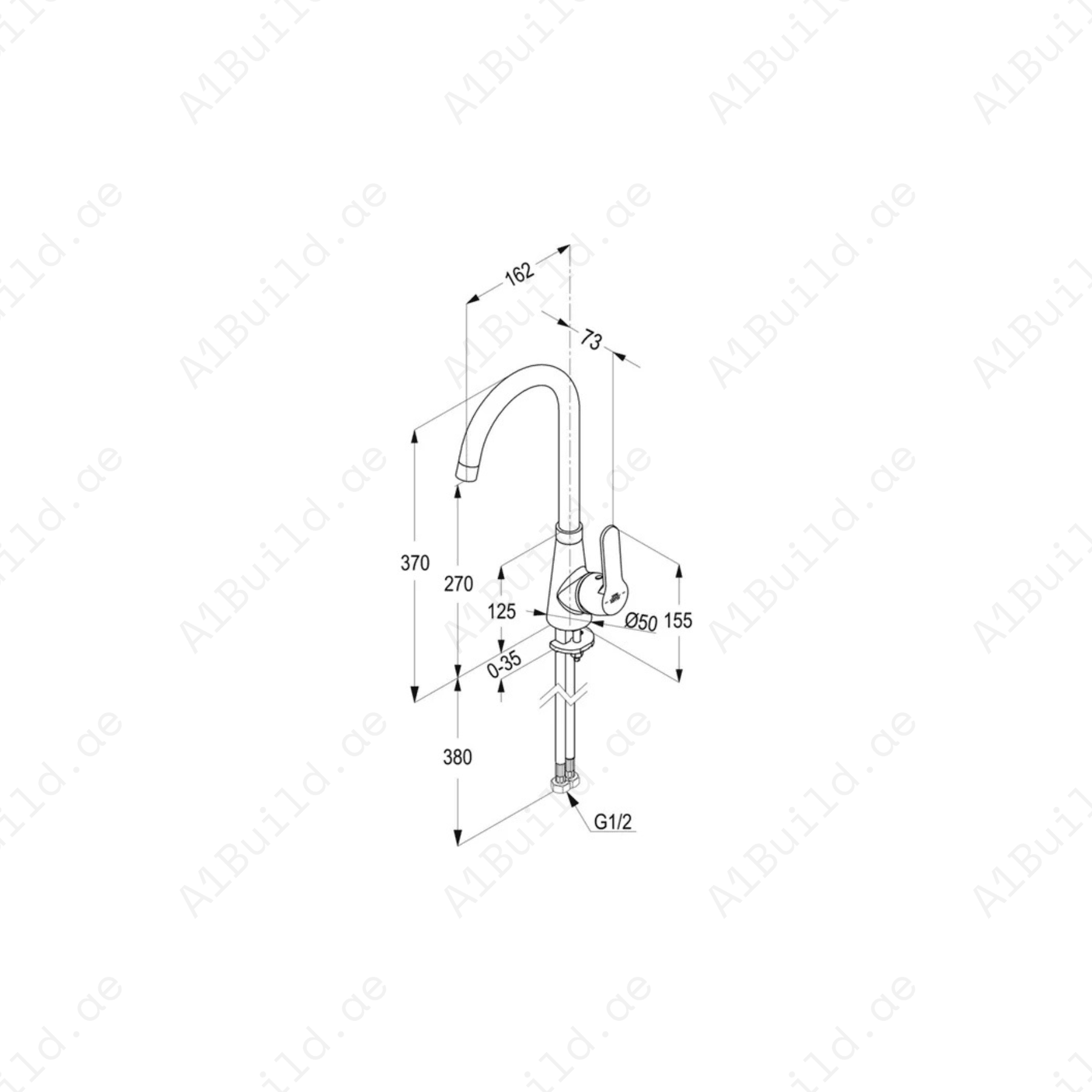 PEAK Single Lever Sink Mixer | Chrome Finish & Swivel U Spout