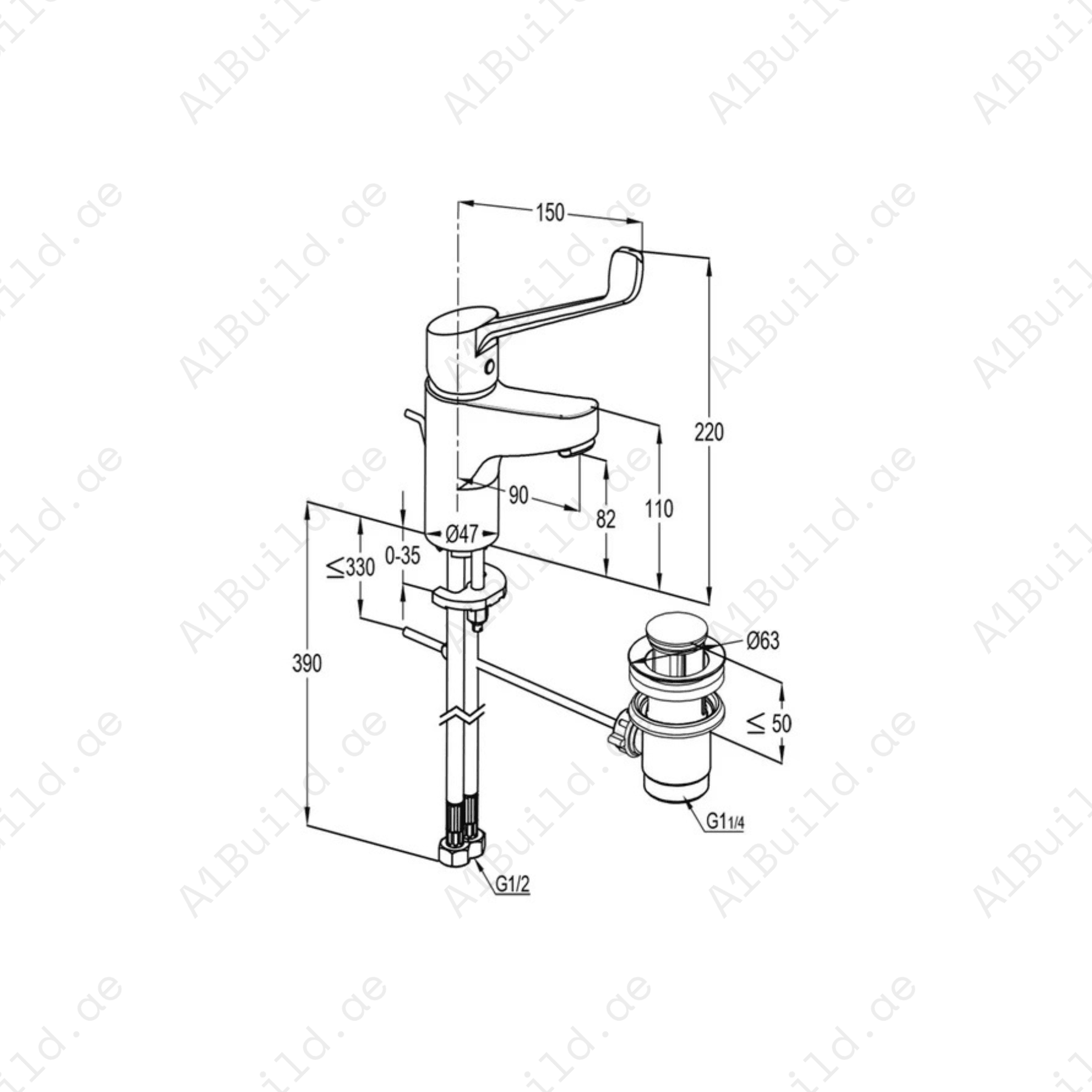 PEAK Medicare Single Lever Basin Mixer for Clinics