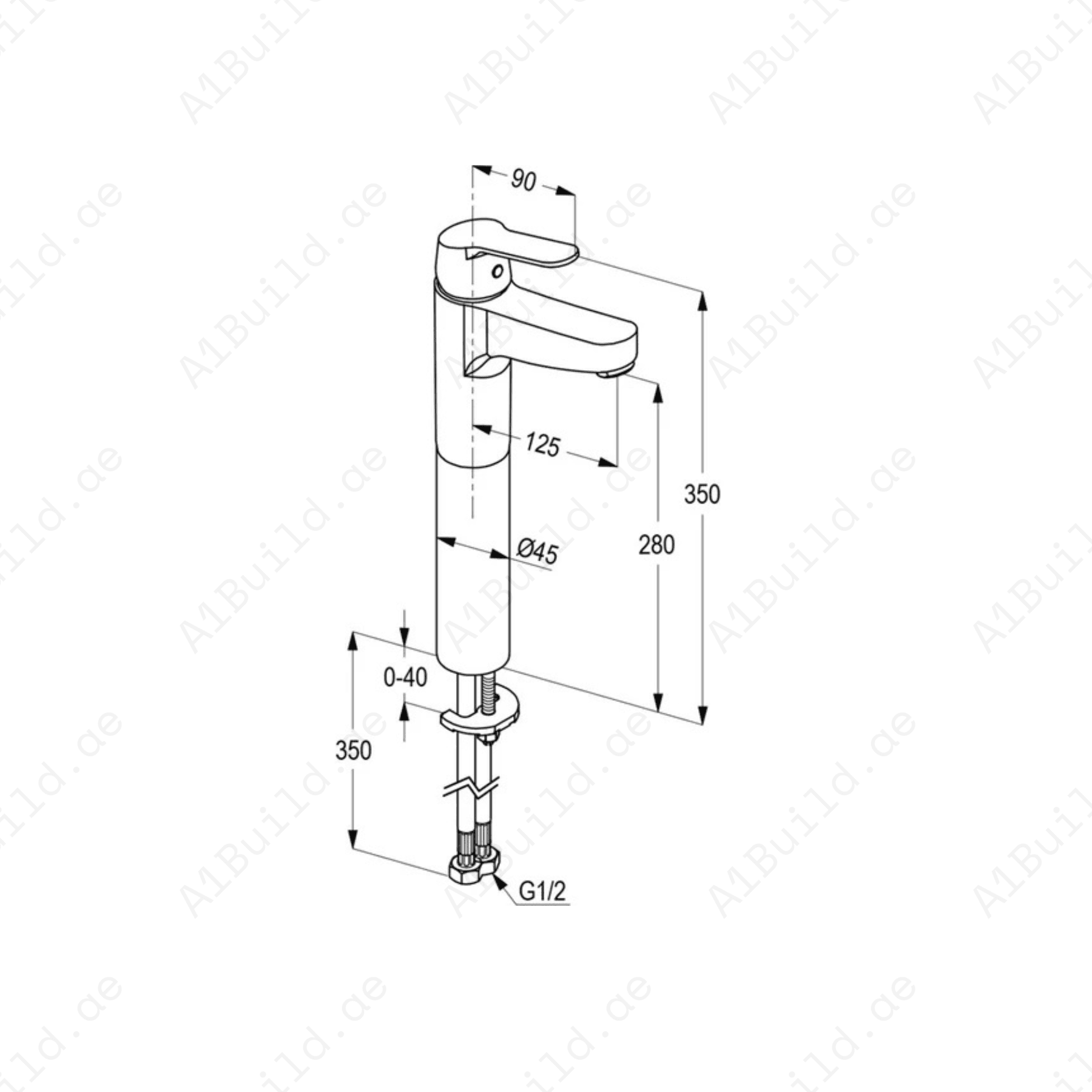 PEAK Single Lever High-Raised XL Basin Mixer – Perfect for Counter-Top Basins
