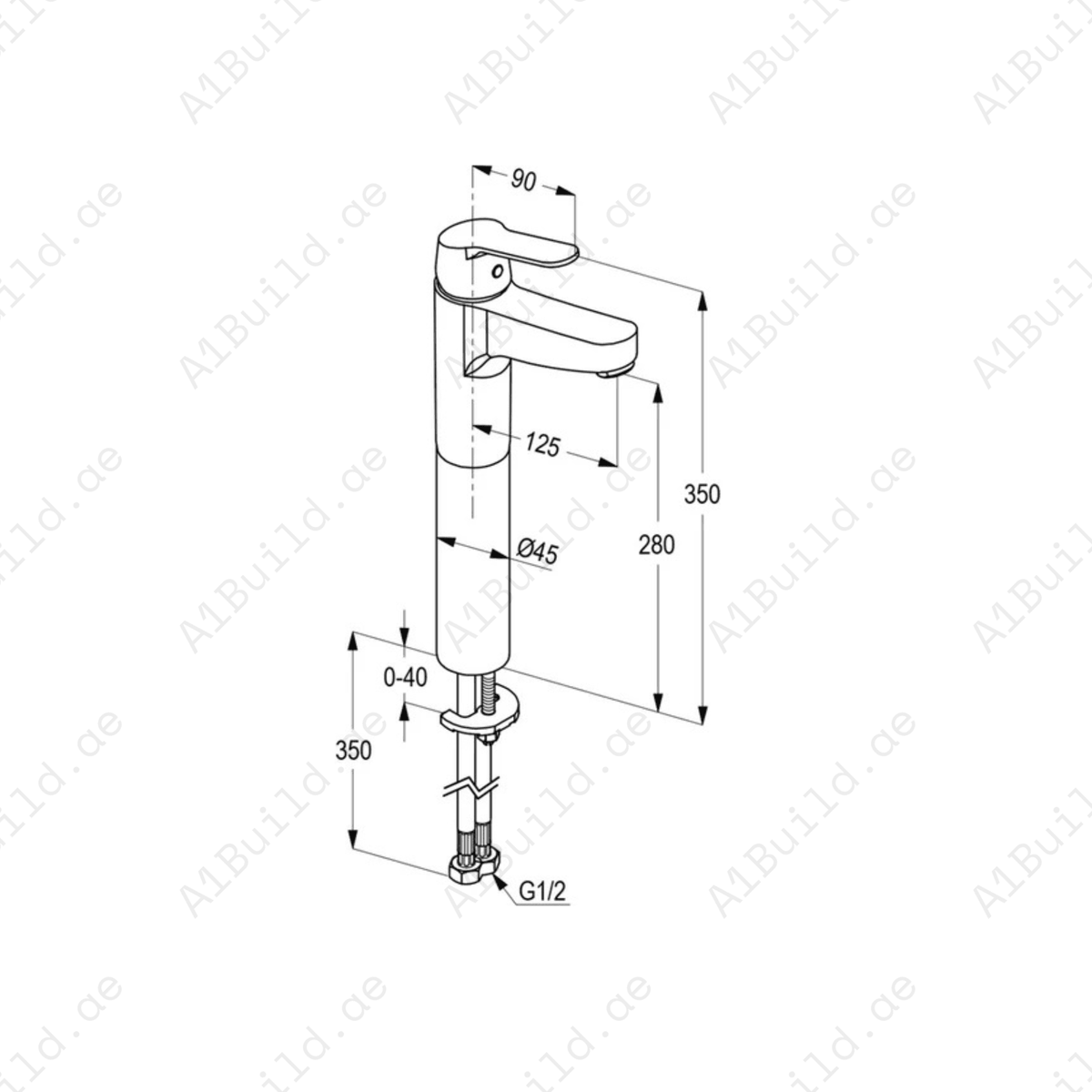 PEAK Single Lever High-Raised XL Basin Mixer – Perfect for Counter-Top Basins