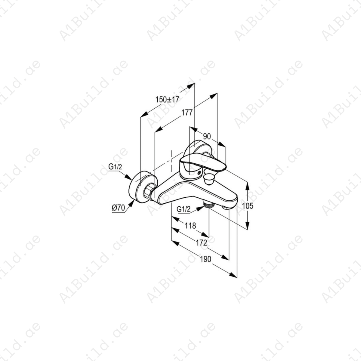 PEARL Single Lever Bath and Shower Mixer | Chrome Finish with Flow Regulator