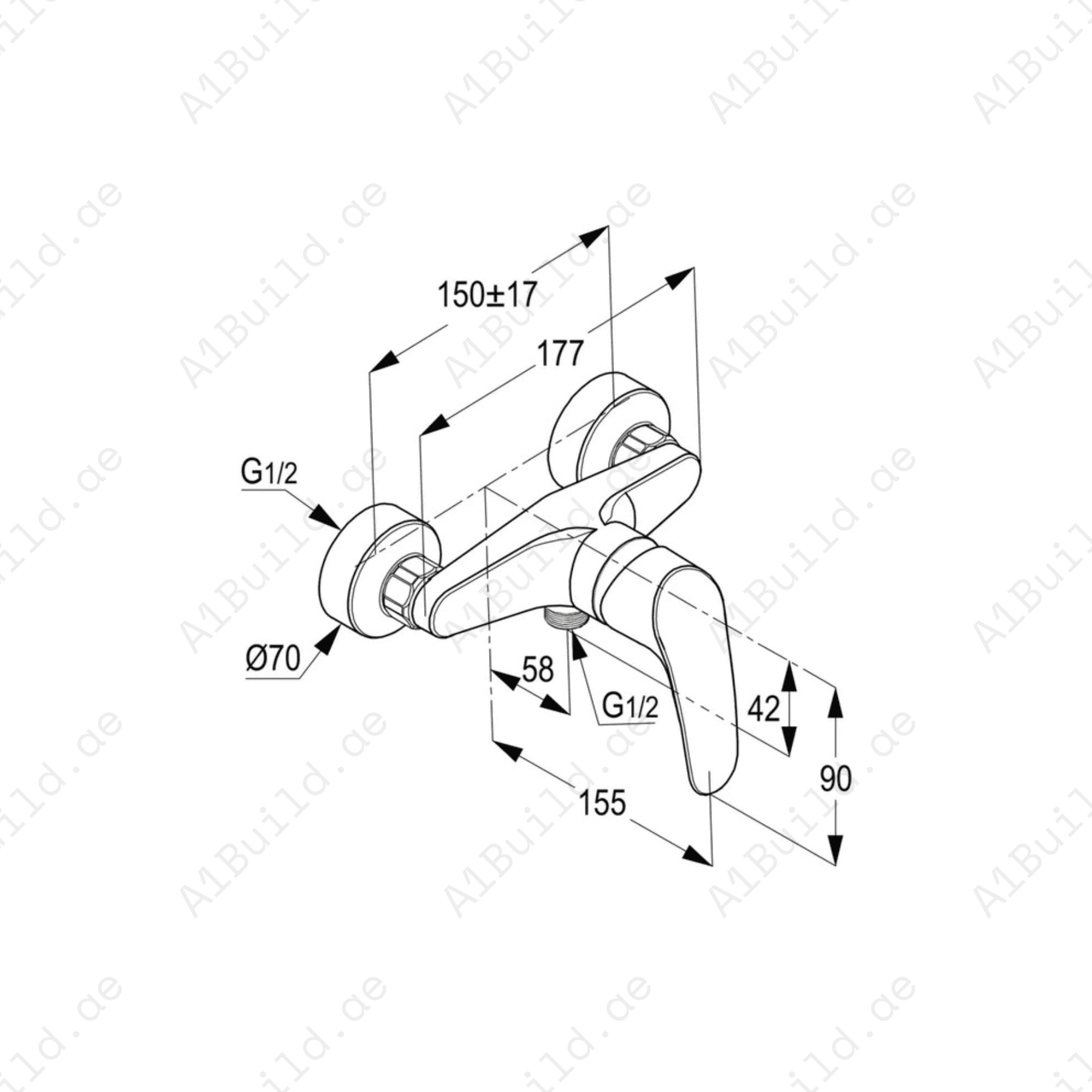 PEARL Single Lever Shower Mixer | Chrome Finish with Flow Regulator
