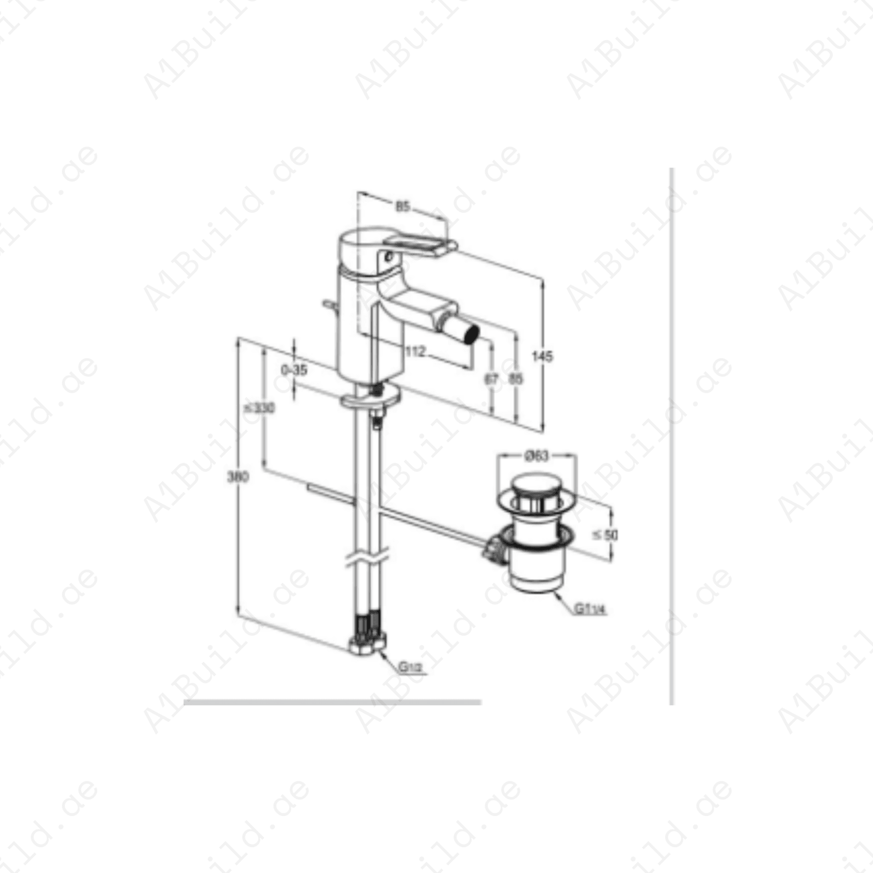 PIVOT Single Lever Bidet Mixer - Chrome Finish