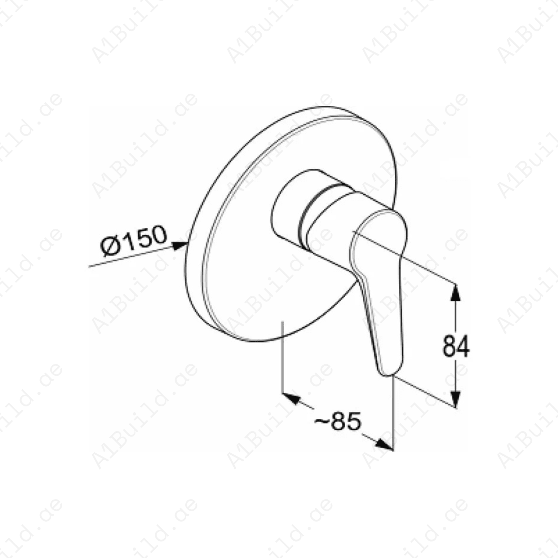 POLARIS Concealed Single Lever Shower Mixer Trim Set | Chrome Finish