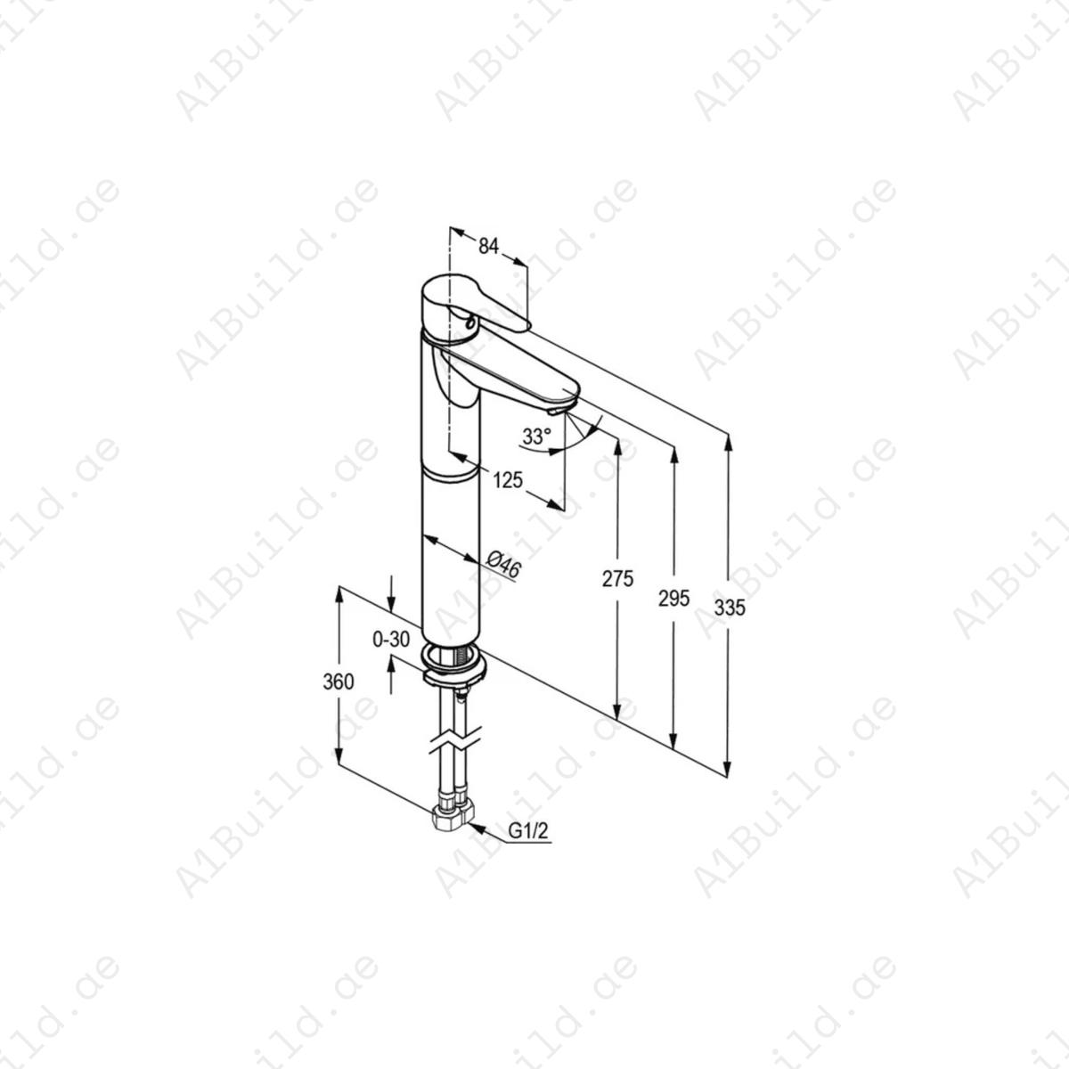 POLARIS High-Raised XL Basin Mixer – Perfect for Counter-Top Basins