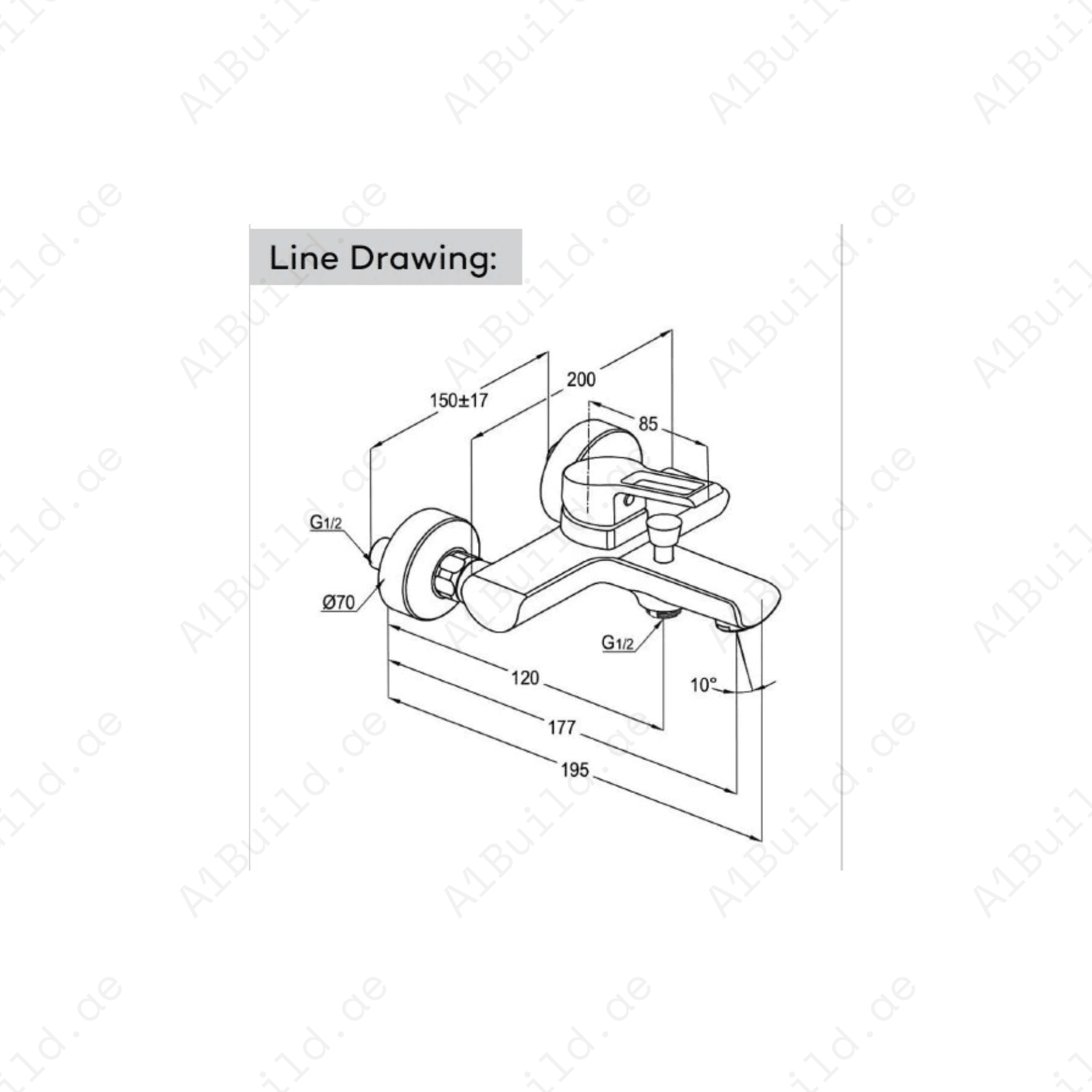 POLO Single Lever Bath & Shower Mixer - Chrome Finish with Diverter