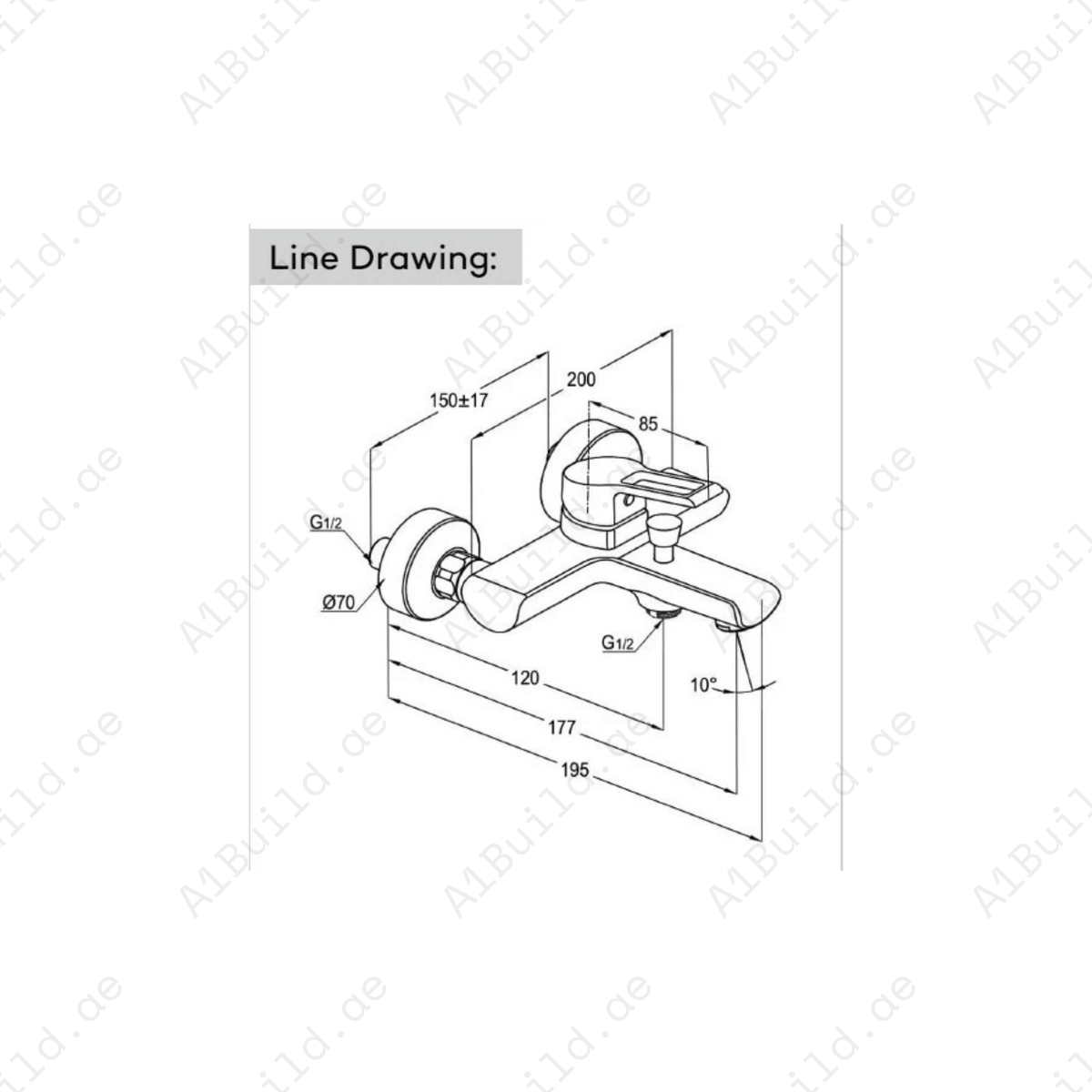 POLO Single Lever Bath & Shower Mixer - Chrome Finish with Diverter