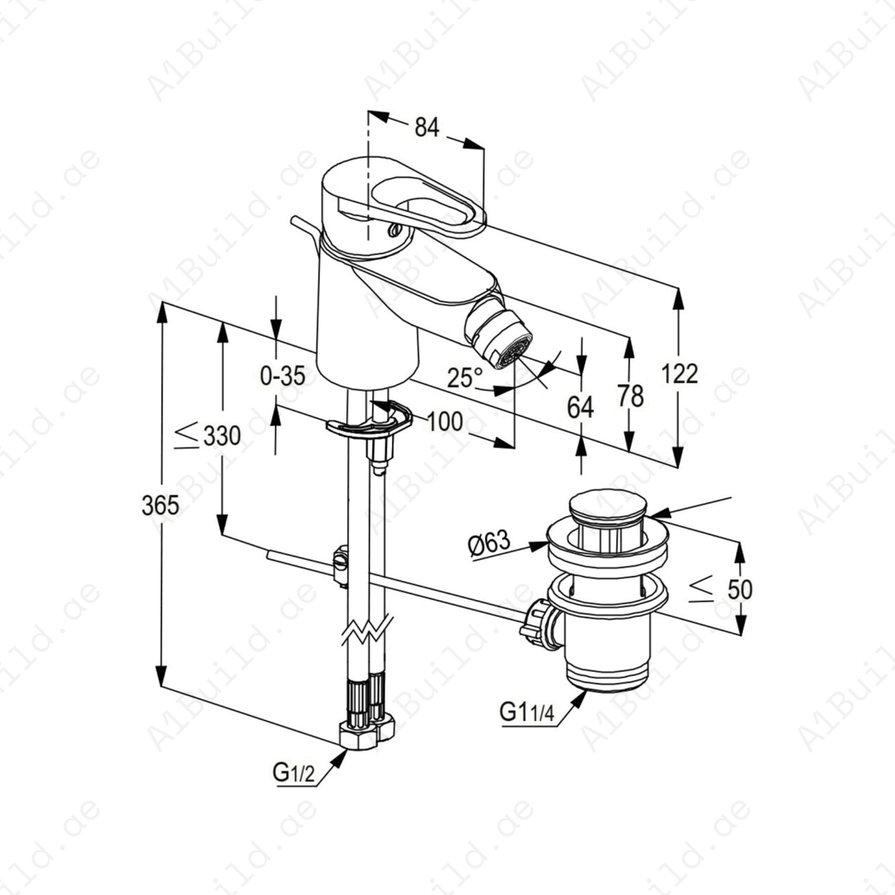 POLO Single Lever Bidet Mixer - Chrome Finish