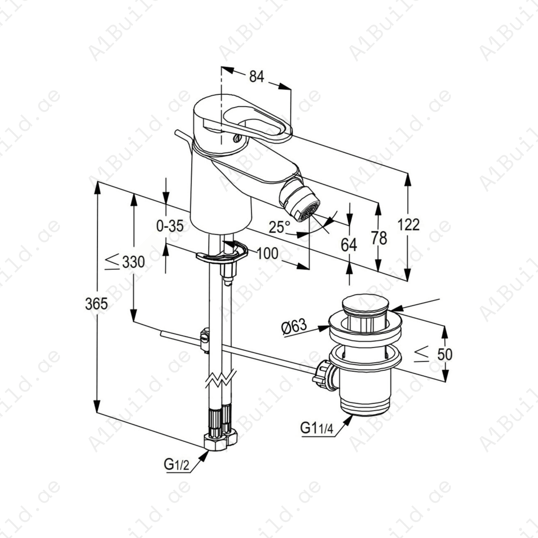 POLO Single Lever Bidet Mixer - Chrome Finish