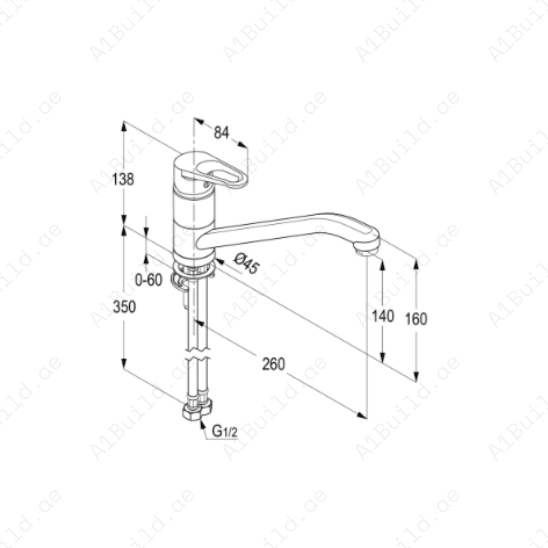 POLO Single Lever Sink Mixer | Chrome Finish & Swivel Spout 260mm